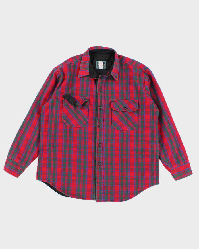 Image of Men's Red Woolrich Plaid Wool Over Shirt - L