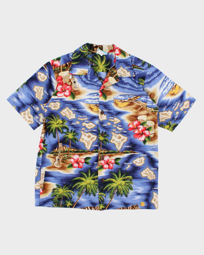 image of Men's Blue Hawaiian Shirt - XS