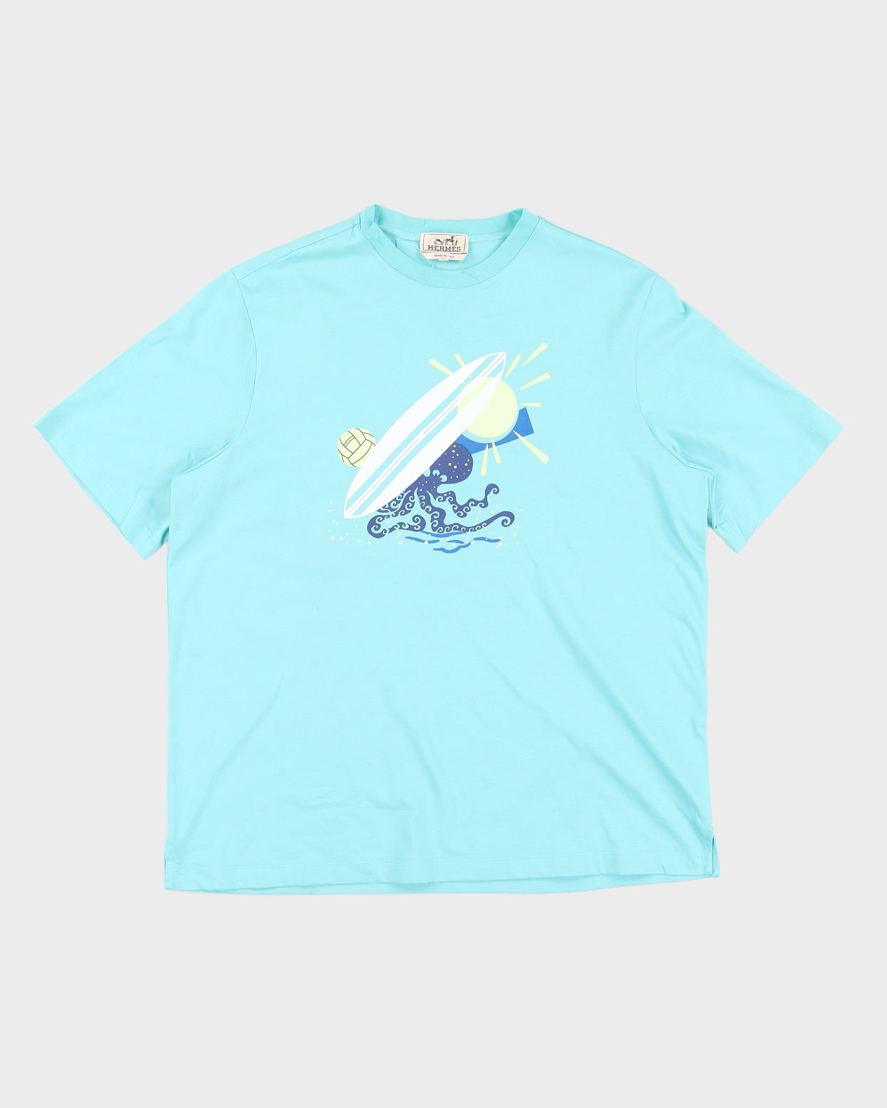 Image of Hermes Blue Surfboard Beach T-Shirt - XL