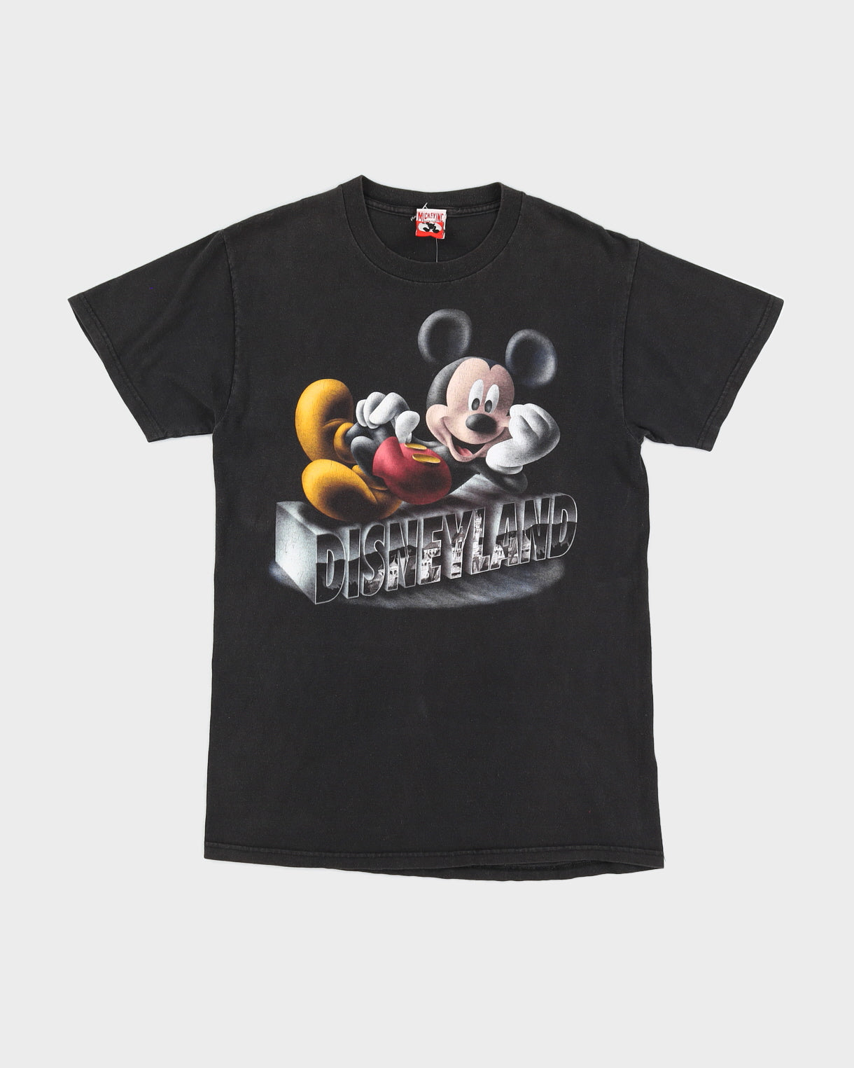 image of Vintage 90s Disney Black Disneyland Print Black T-Shirt - M