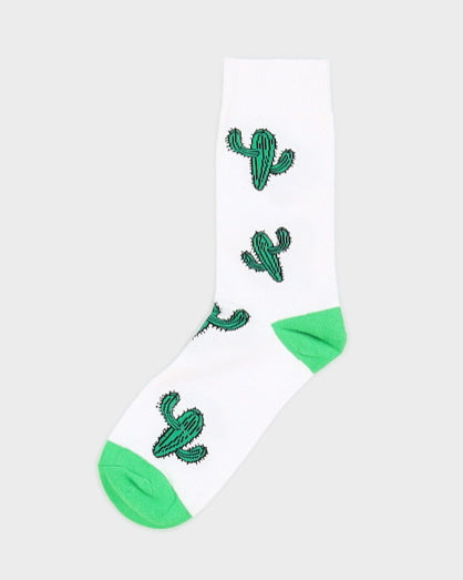 Image of Cactus White Socks - One Size