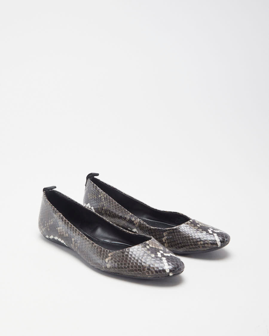 image of Karl Lagerfield Brown Reptile Ballet Flats - EUR 37