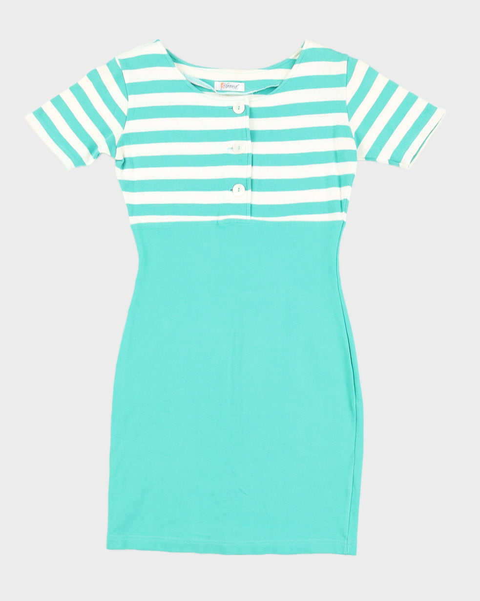 image of 1980s Button Up Striped Dress - S