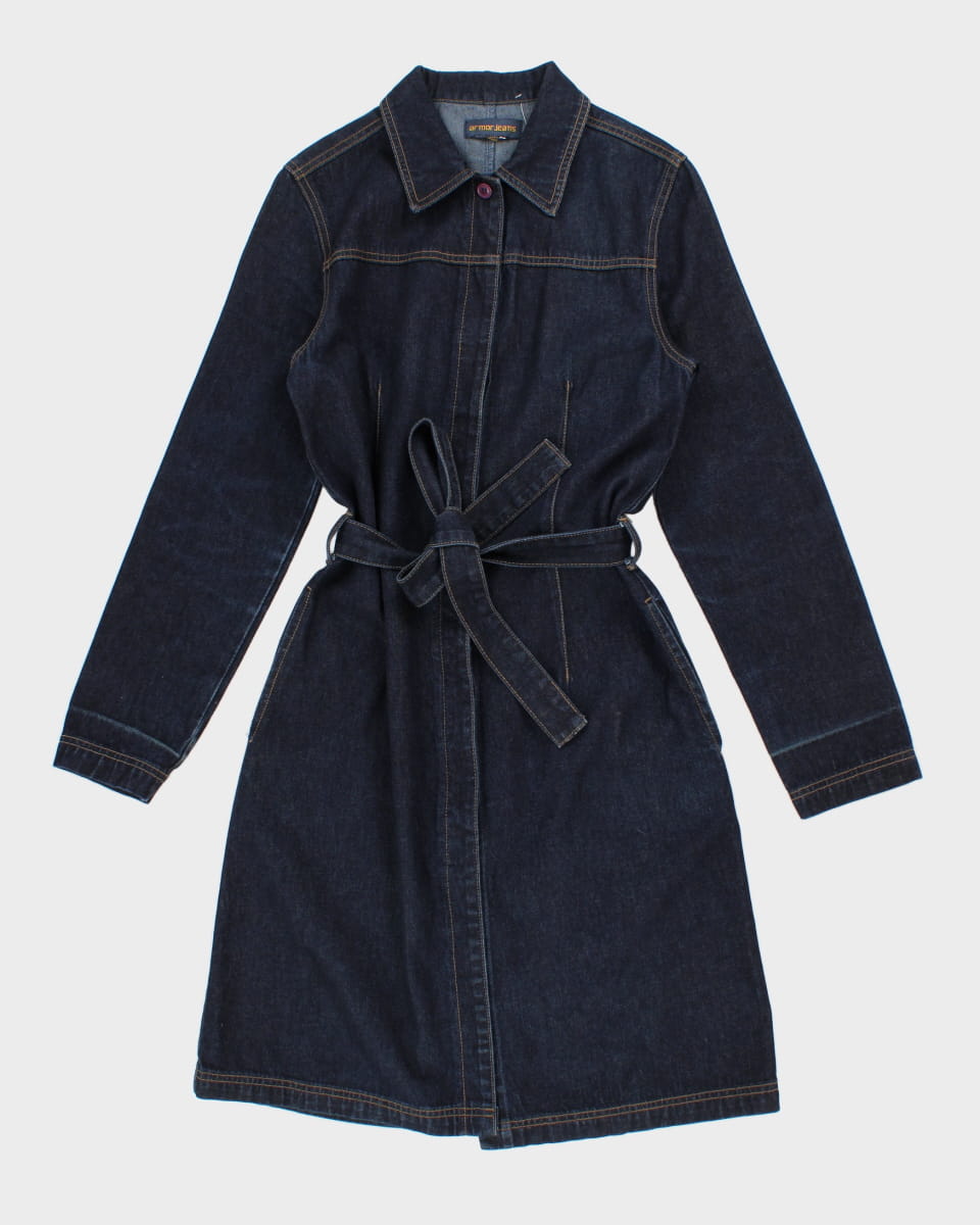 image of Y2K 00s Armor Jeans Navy Denim Button Down Dress - M