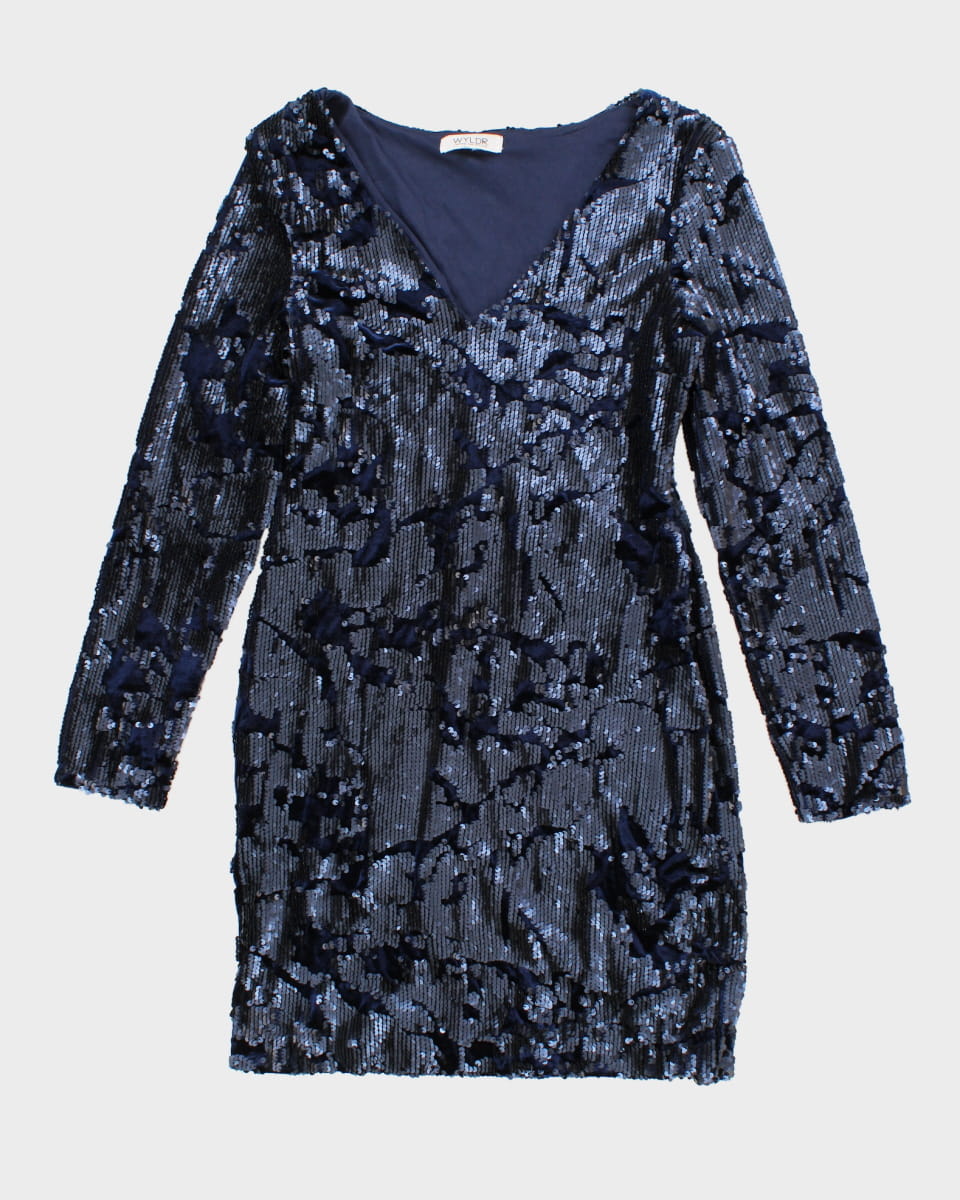 image of Long Sleeve Sequin Flapper Dress - M