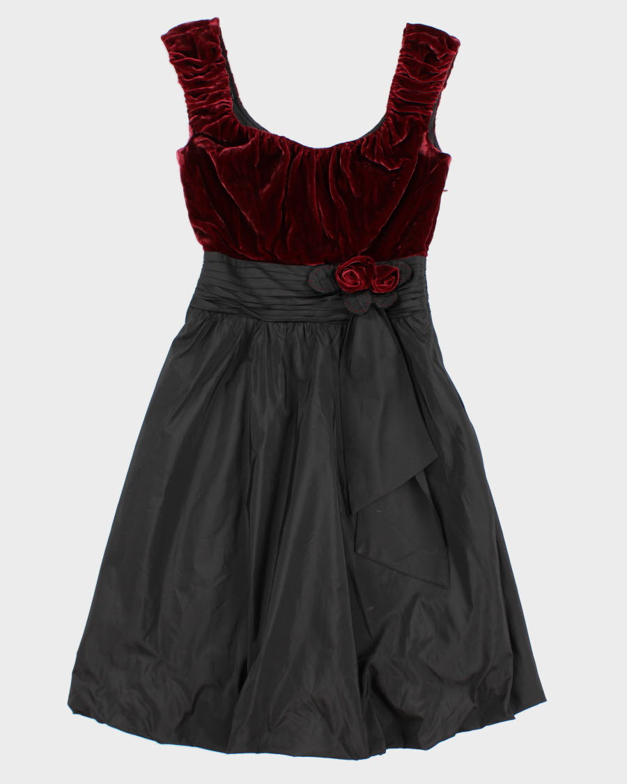 image of 00s BCBG MaxAzria Velvet And Silk Skater Style Dress - S