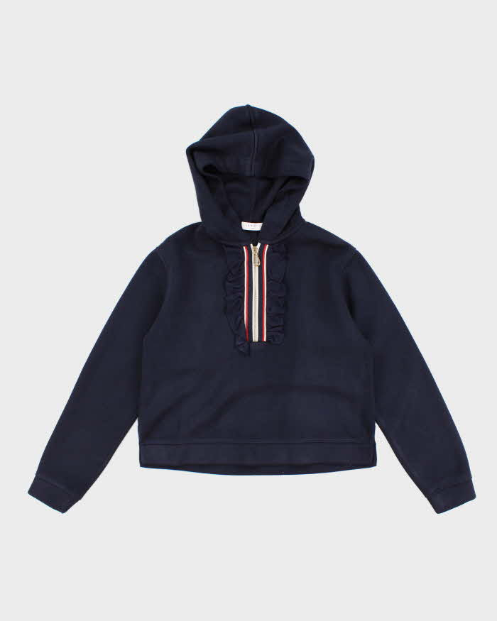 image of Womens Sandro Navy Crop Hoodie - S