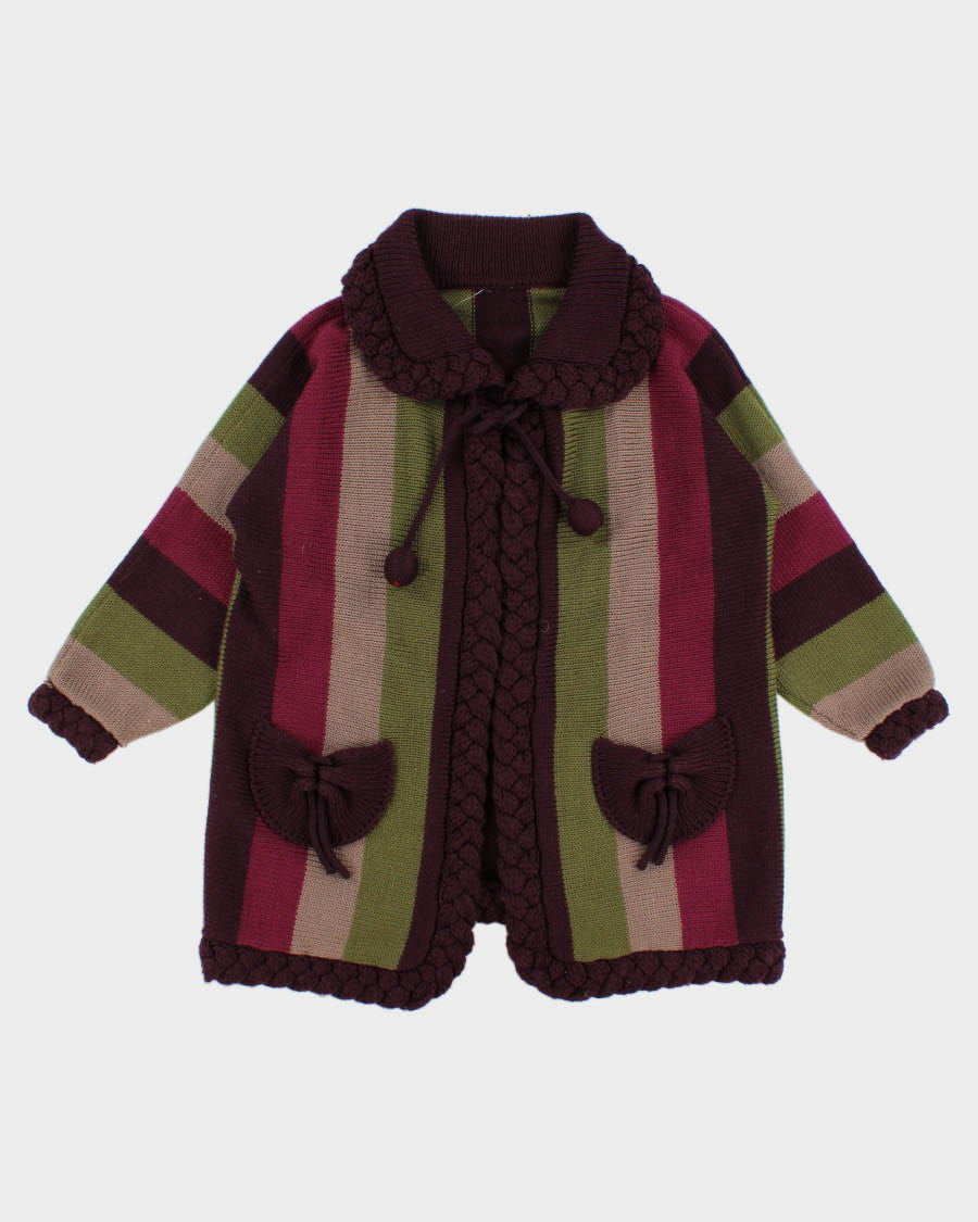 image of Darling Autumnal Striped Knit Cardigan - L/XL