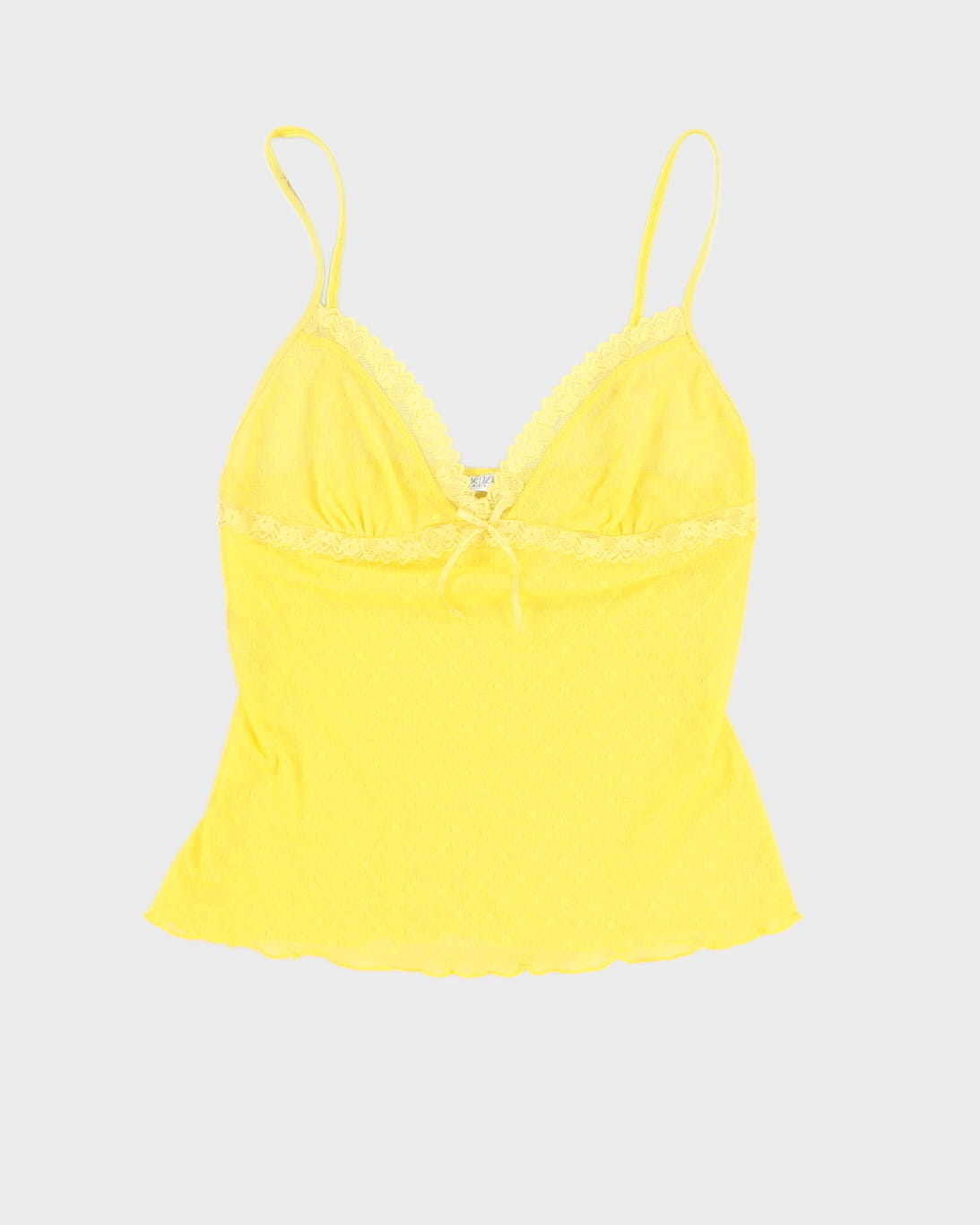 image of Y2K 00s La Senza Yellow Laced Camisole - S