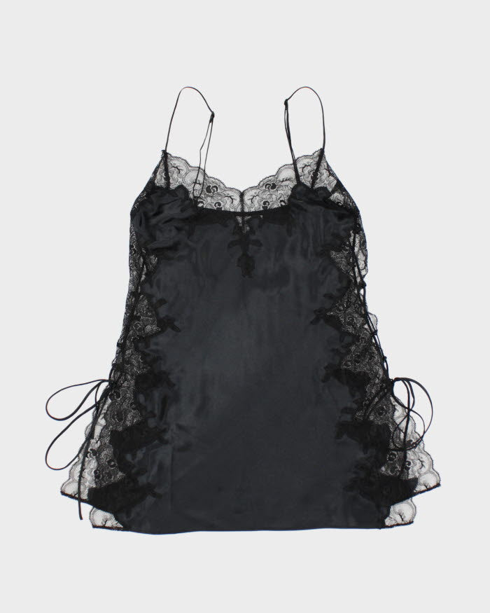 Image of Y2k 00s La Senza Black Lace Up Dress - S