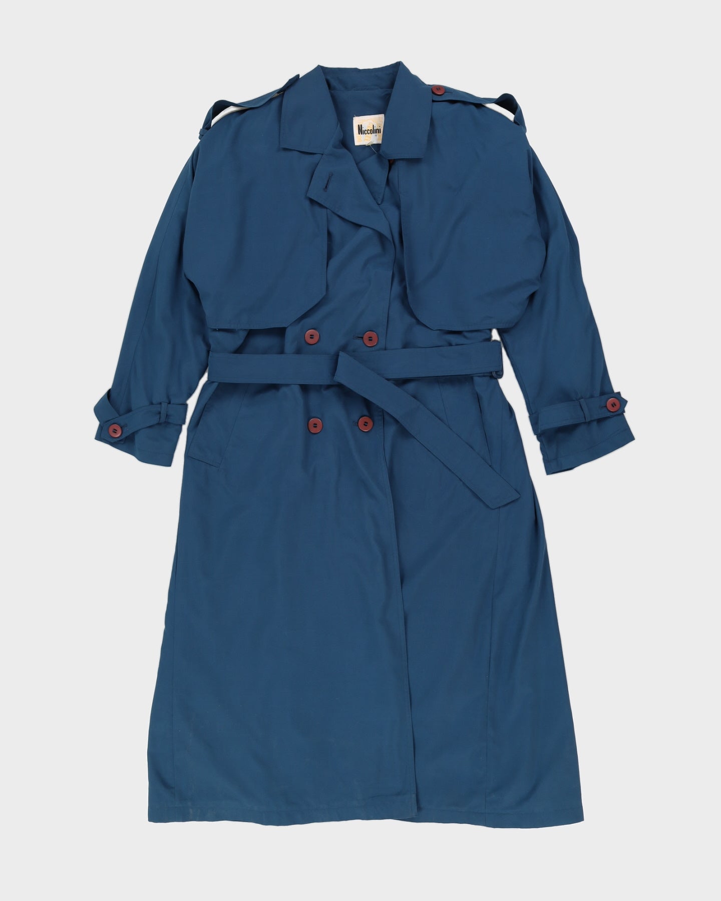 image of Vintage 80s Niccolini Blue Trench Coat - XL