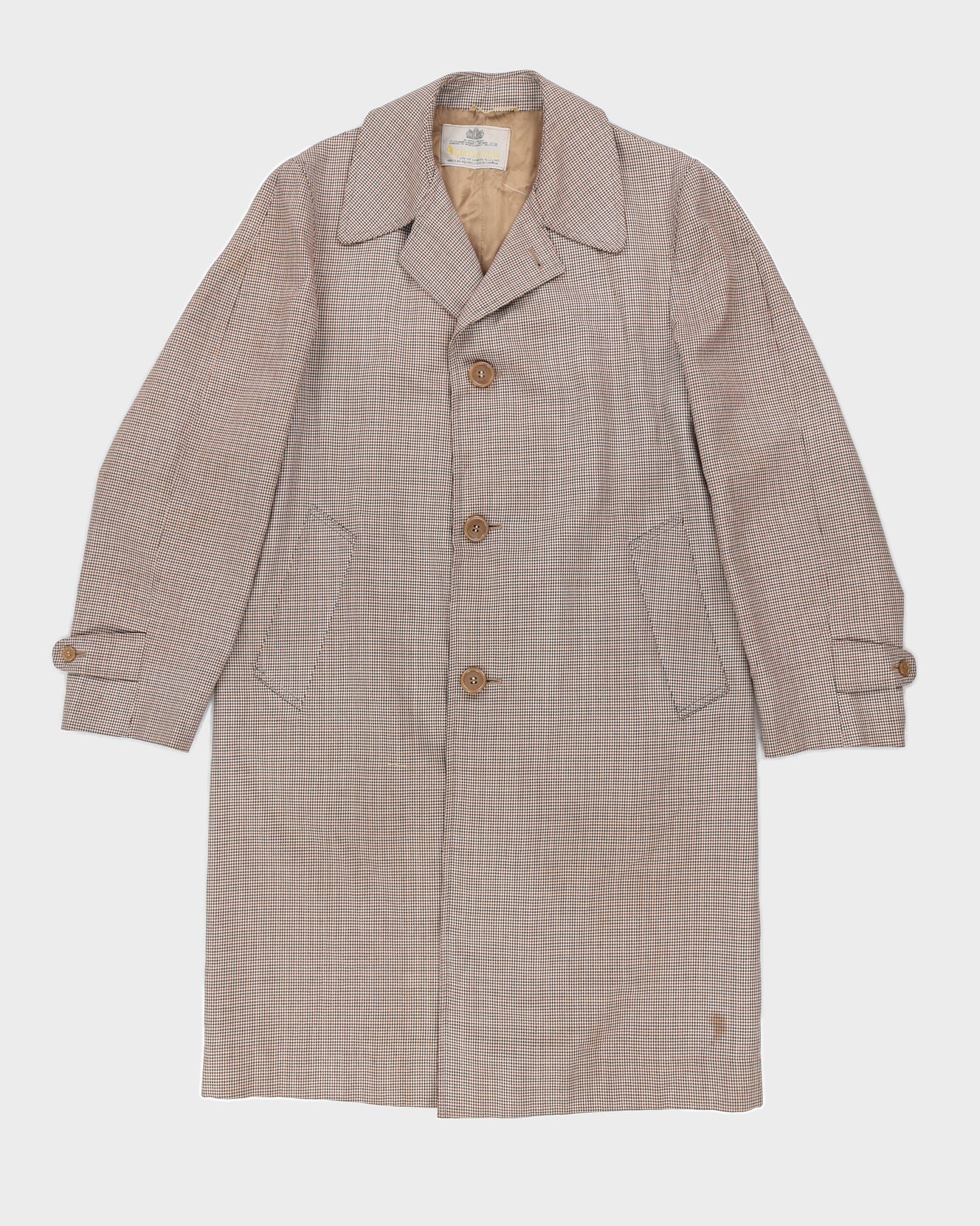 image of Vintage Aquascutum Houndstooth Coat - L