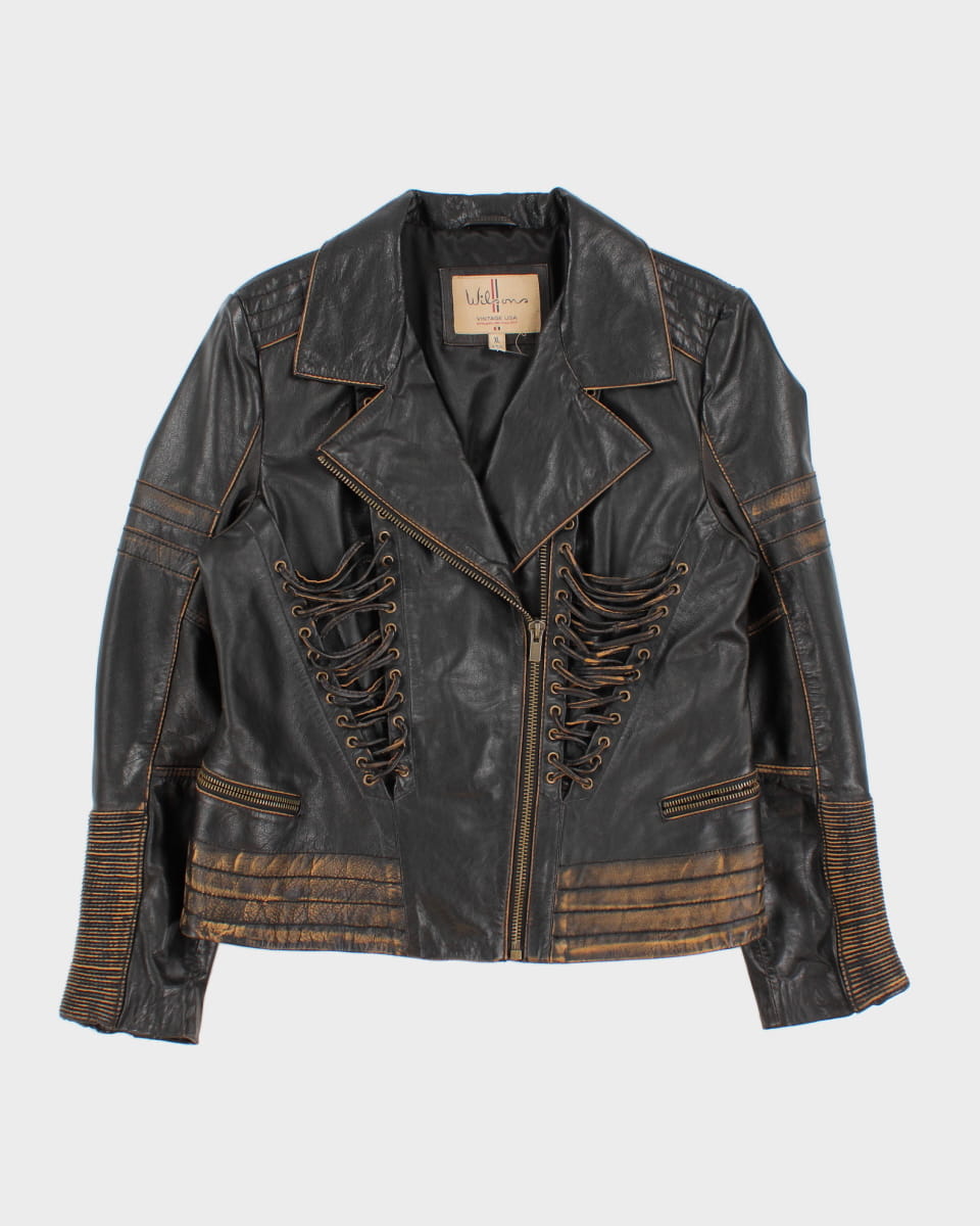 image of Vintage Wilsons Dreamy Laced Leather Jacket - XL