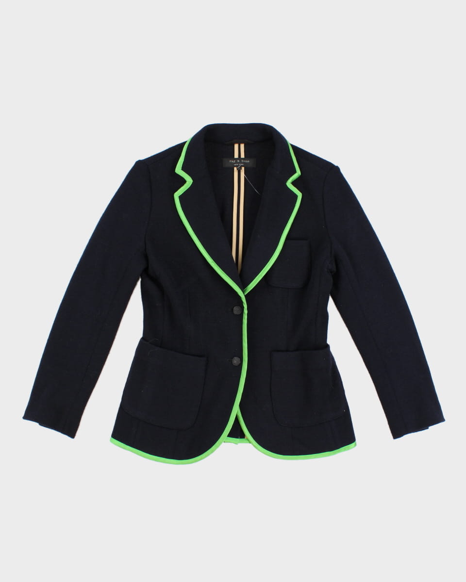 image of Rag & Bone Women's Navy Wool Blazer - S/M