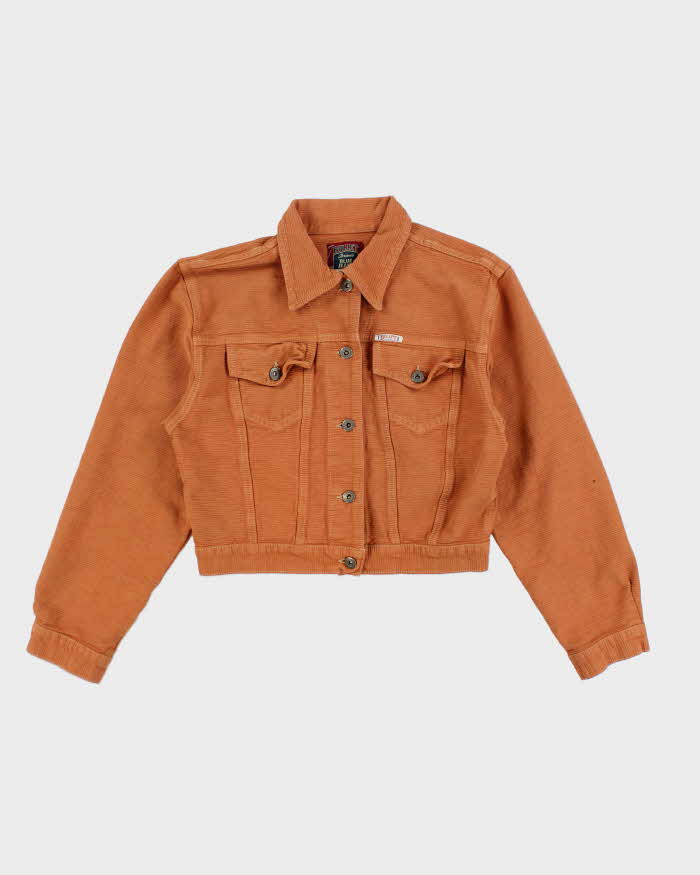 image of Vintage Bullet Blue Jeans Brand Orange Cropped Jacket - M