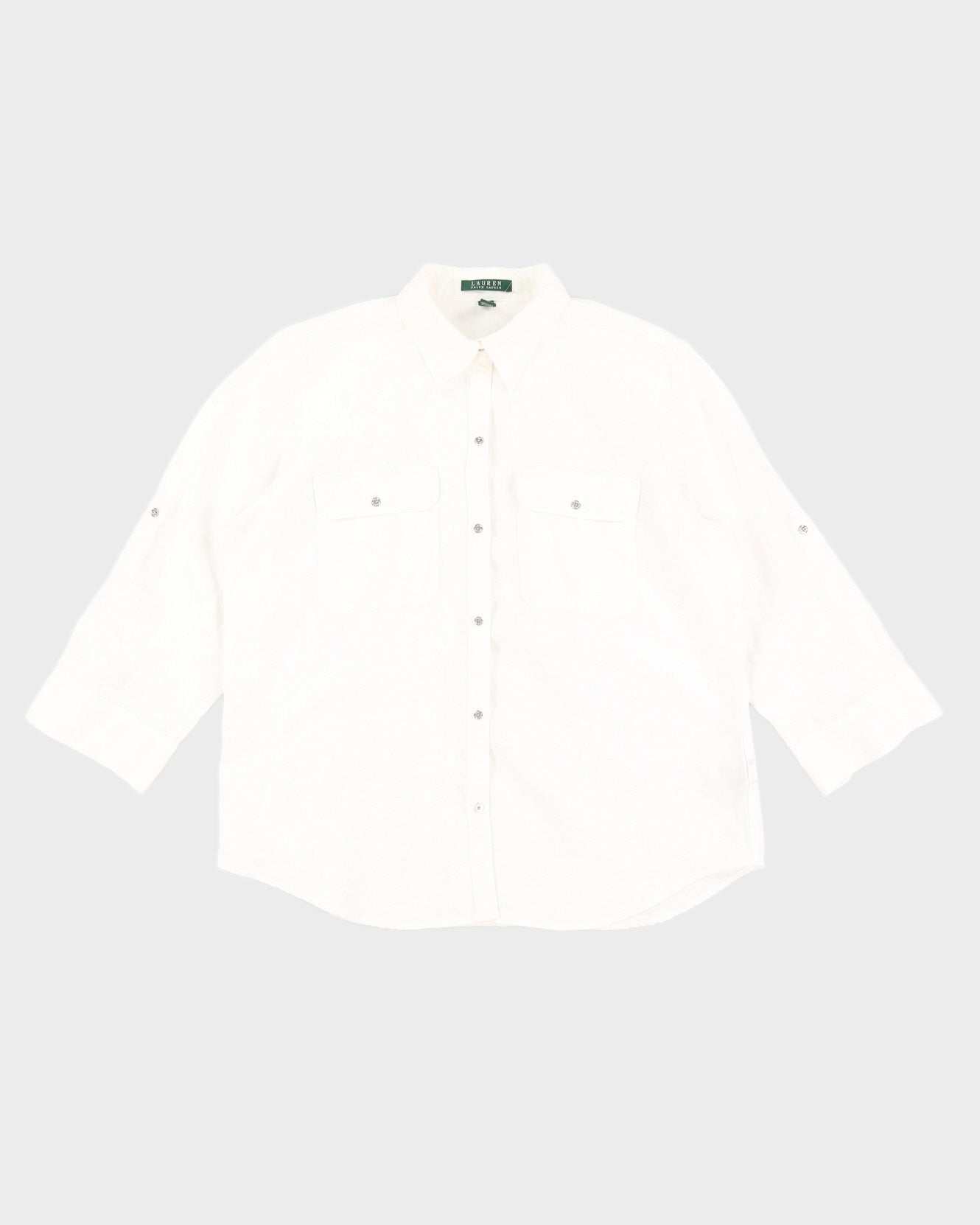 Image of Ralph Lauren White Linen Shirt - XL