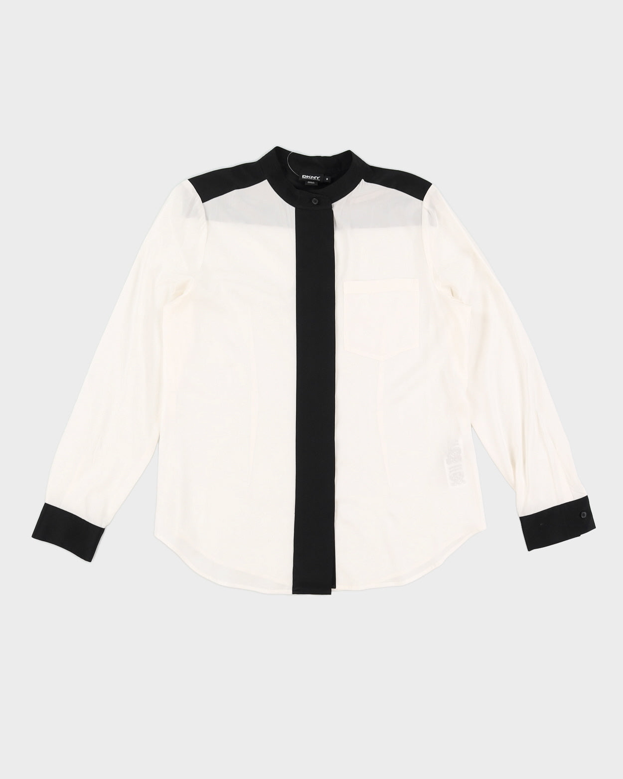 image of DKNY Black and White Block Colour Shirt - M