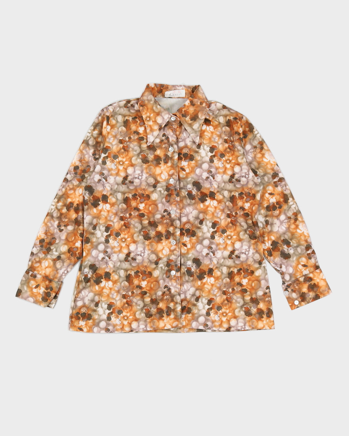 image of 70s Patterned Dagger Collar Shirt - S