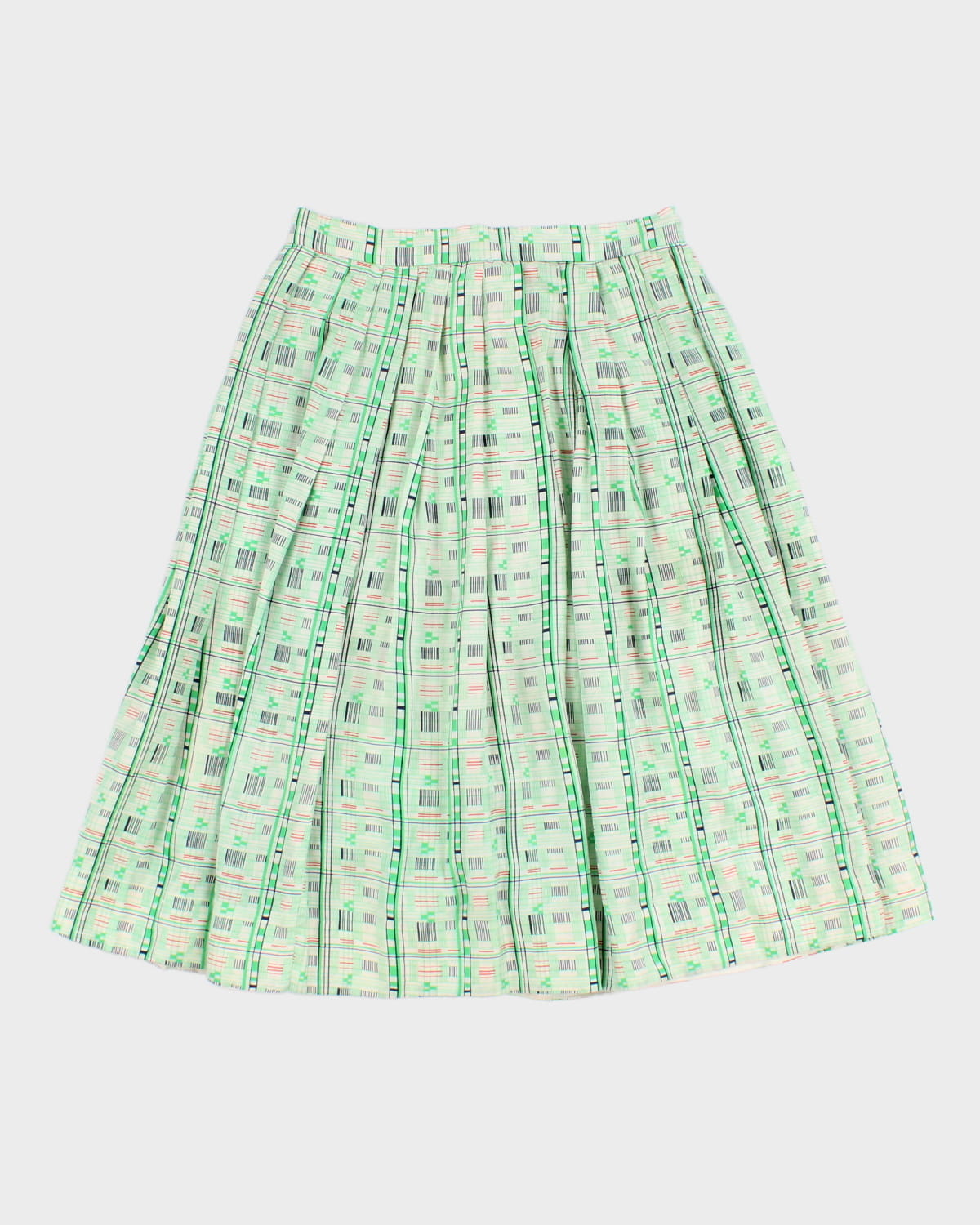 image of 70's Pattern Pleated Skirt - S