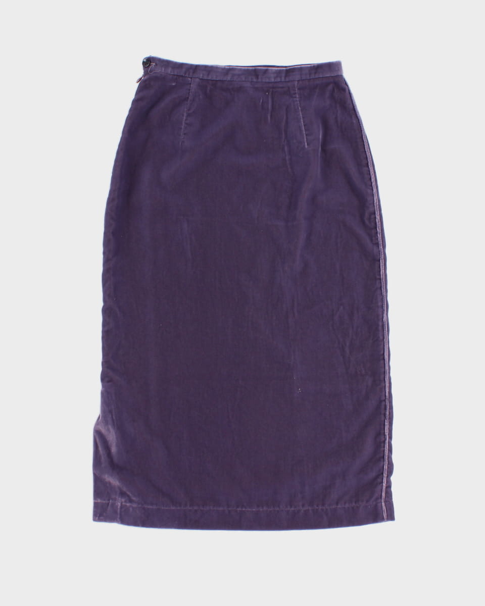 image of Y2K Lavender Velvet Knee Skirt - S