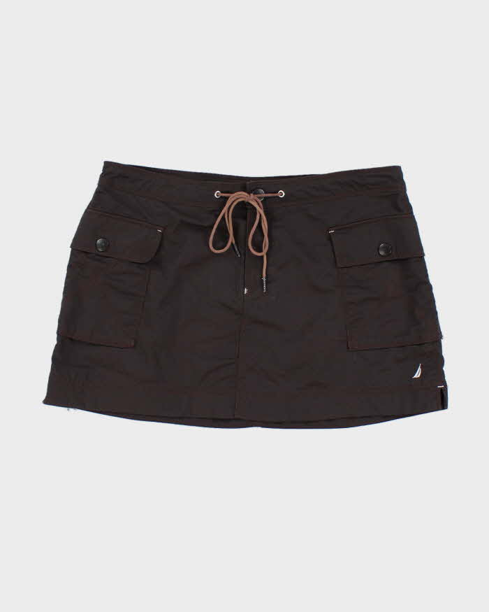 image of Nautica Brown Nylon Mini Skirt - S