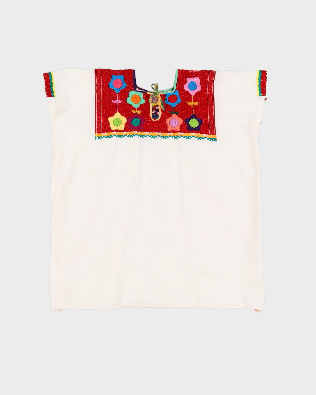 image of White Embroidered Smock Top - L