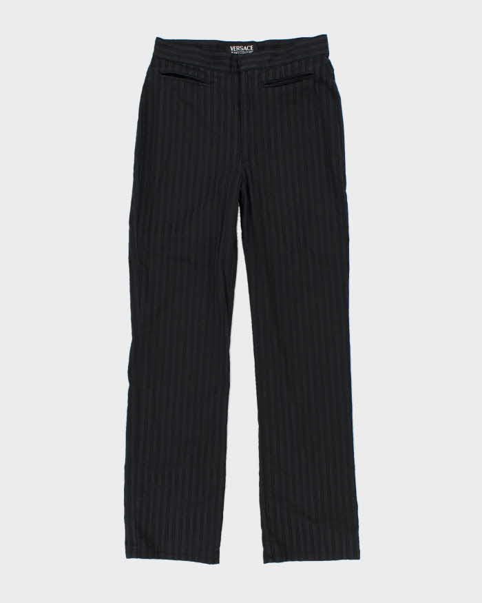 image of Vintage Versace Jeans Couture Black Cropped Trousers - W26 L27