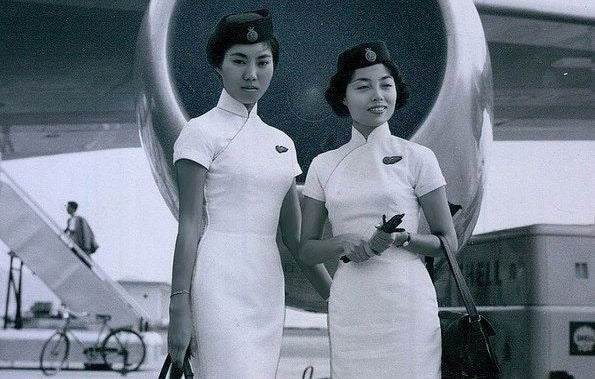 1962 BOAC Air Stewardesses in Cheongsams