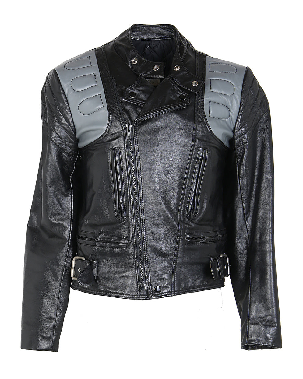 image of Vintage Bristol Black & Grey Biker Jacket - XS