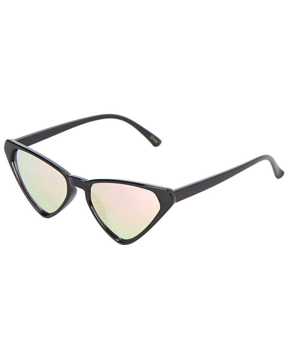 image of Black Framed Iggy Sunglasses with Pink Lenses