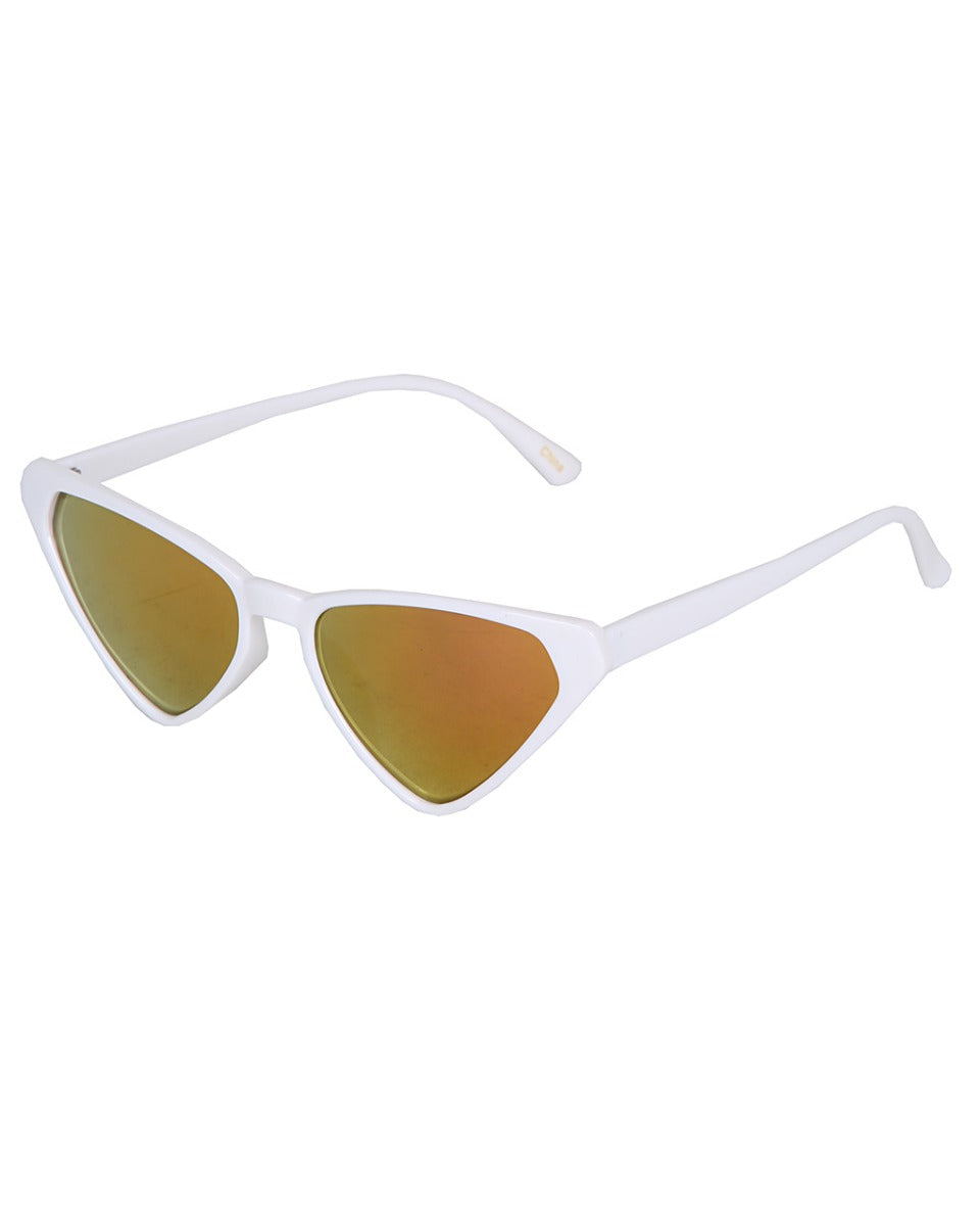 Image of White Framed Iggy Sunglasses with Pink Lenses