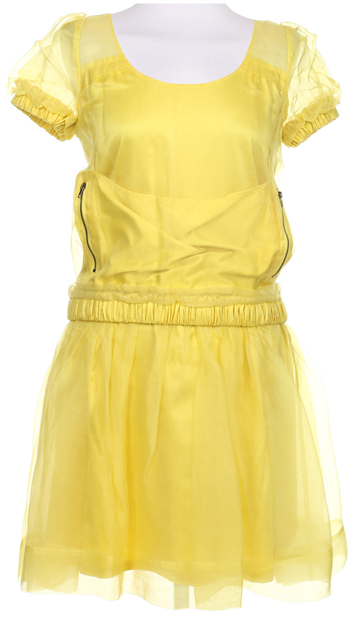 image of Mulberry Yellow Short Sleeved Dress - S