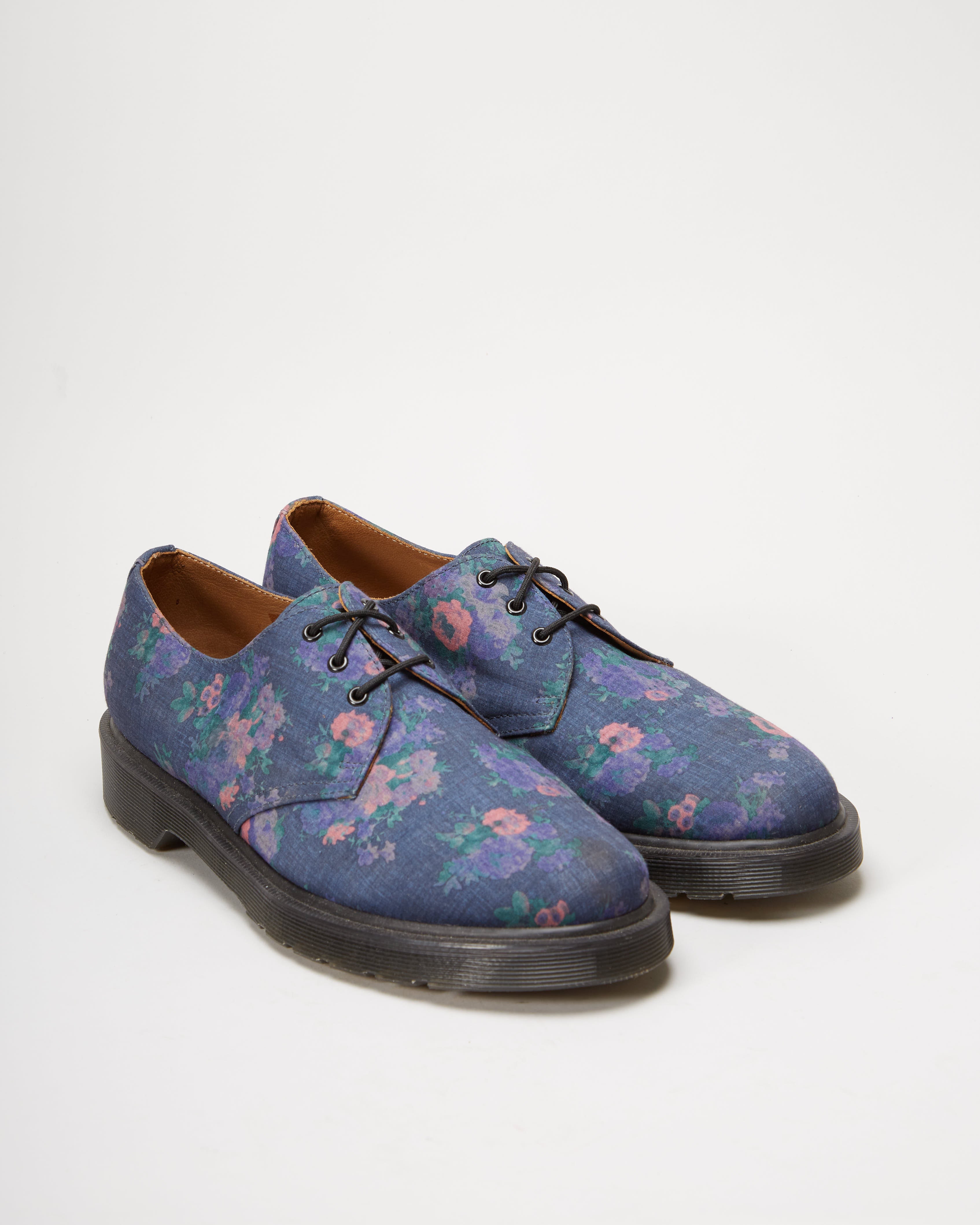 Dr. Martens Blue All Over Print Floral Shoes - UK 7