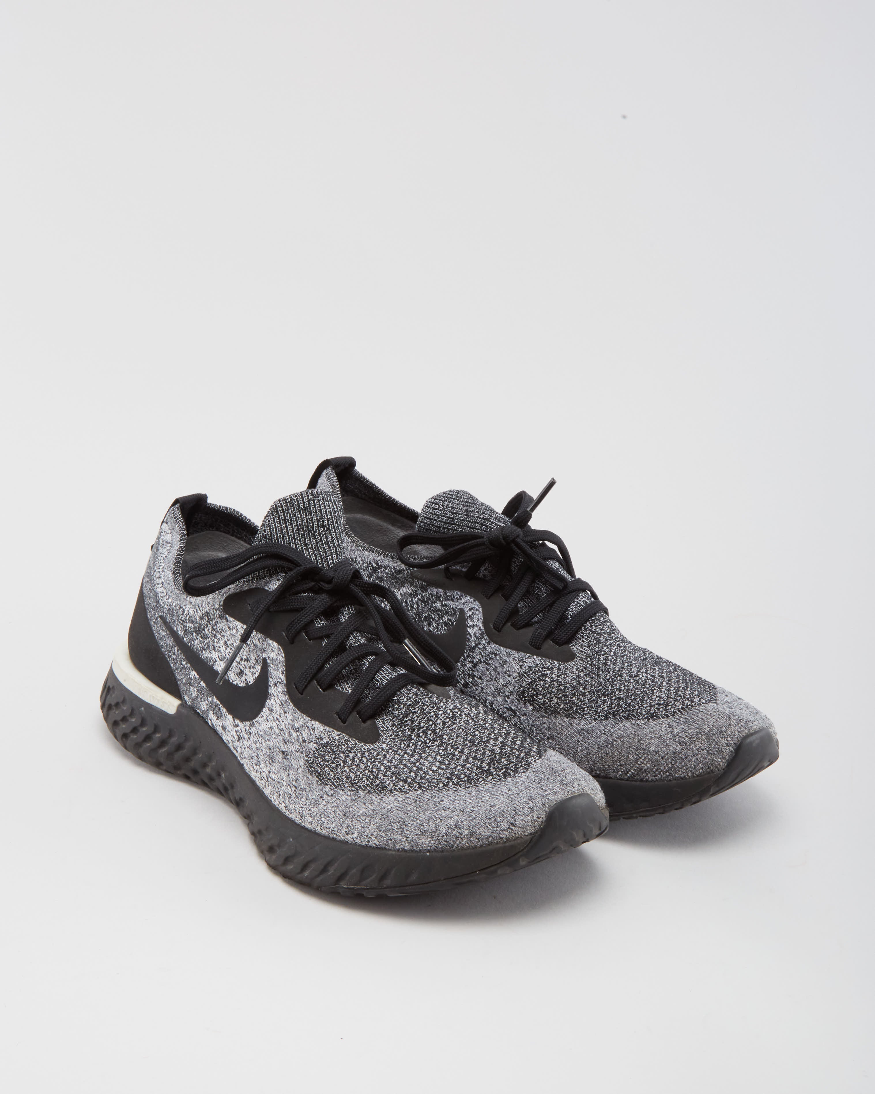 Nike Epic React Flyknit Grey / Black Trainers - UK9.5