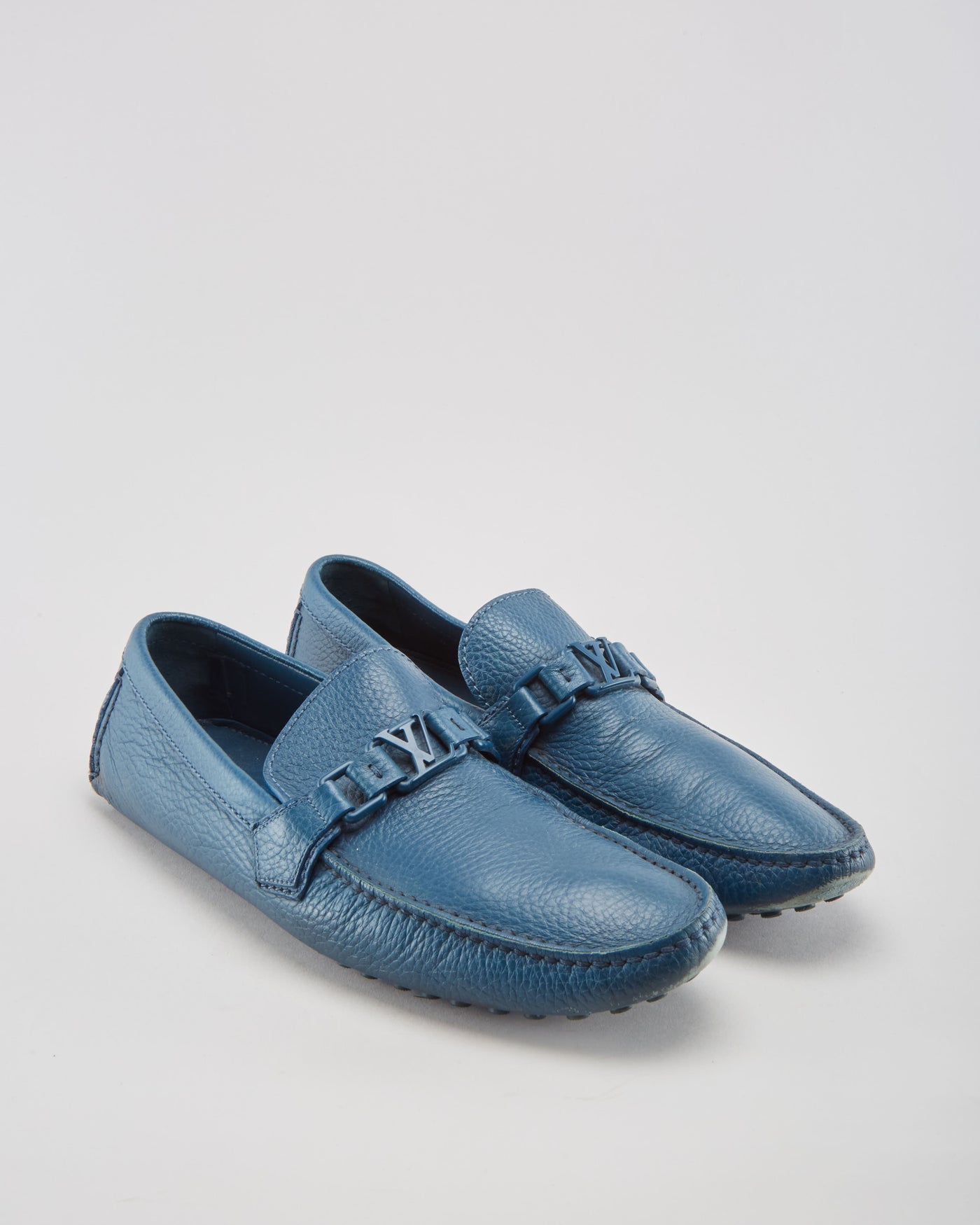Recite Ristede Effektivt Louis Vuitton blå læder mocassins sko – Rokit