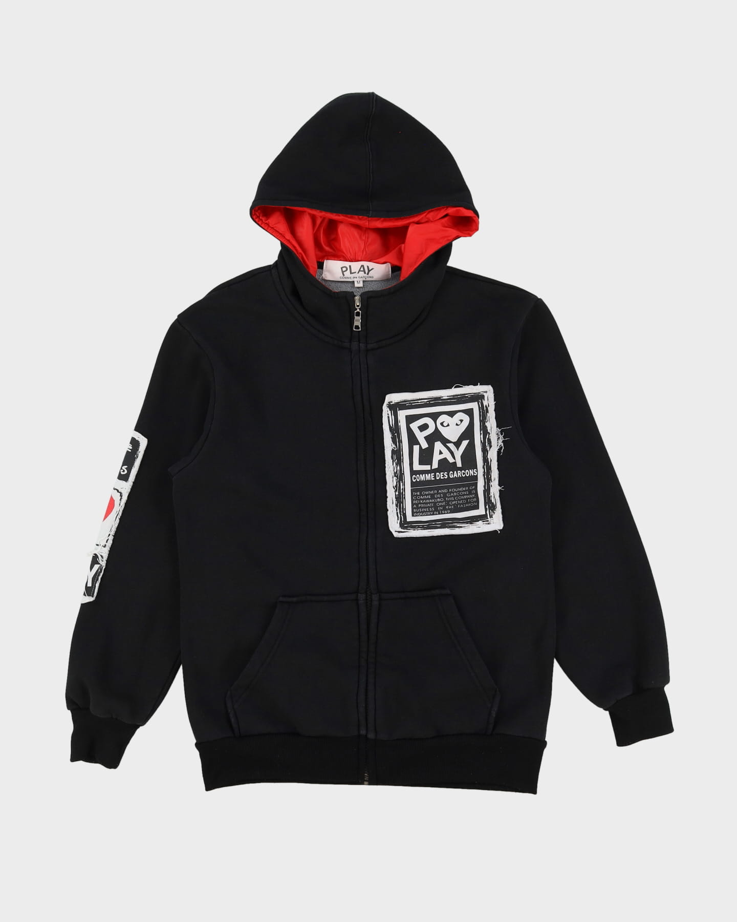 Comme Des Garcons Play Black Hoodie - M