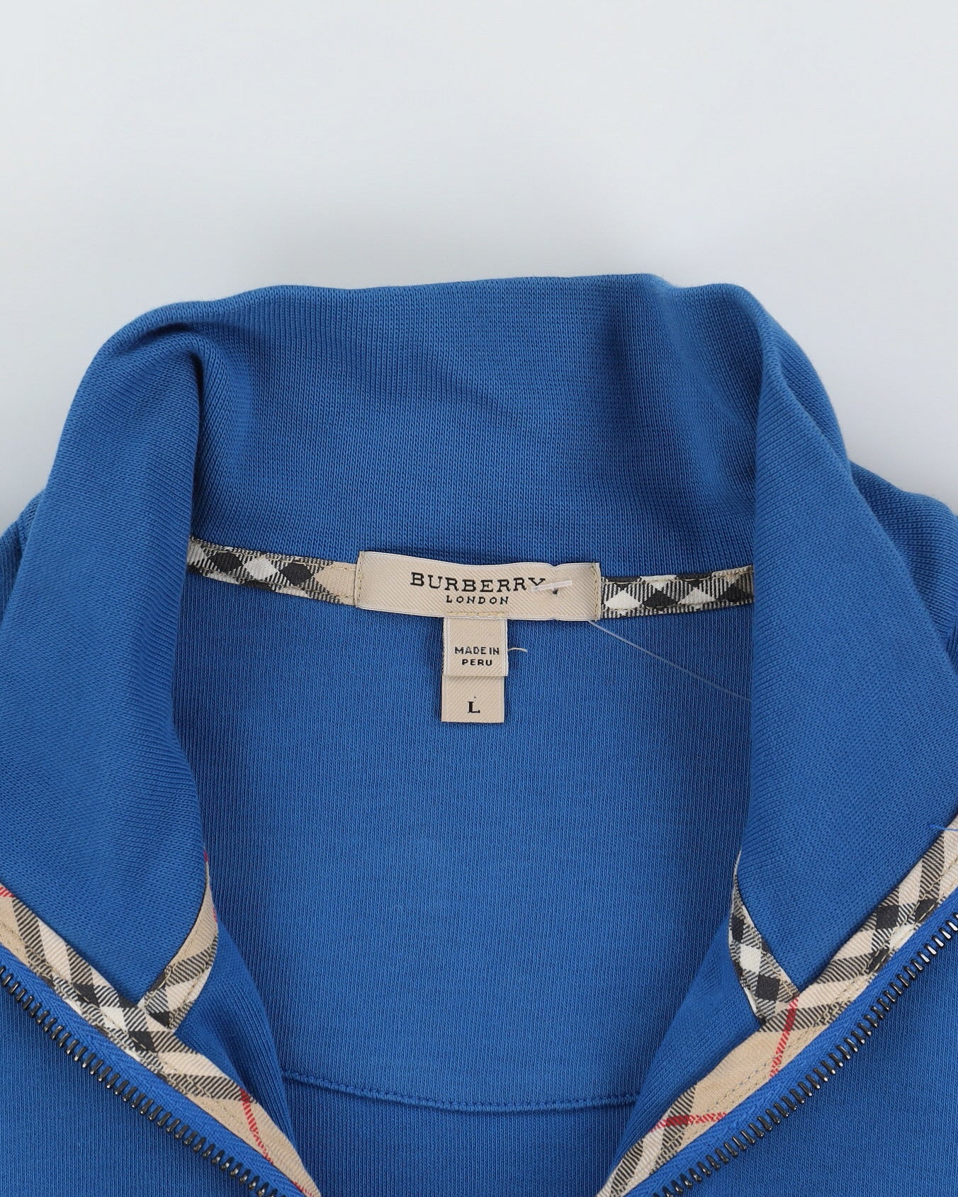 Burberry London Blue Quarter Zip Sweatshirt - L – Rokit