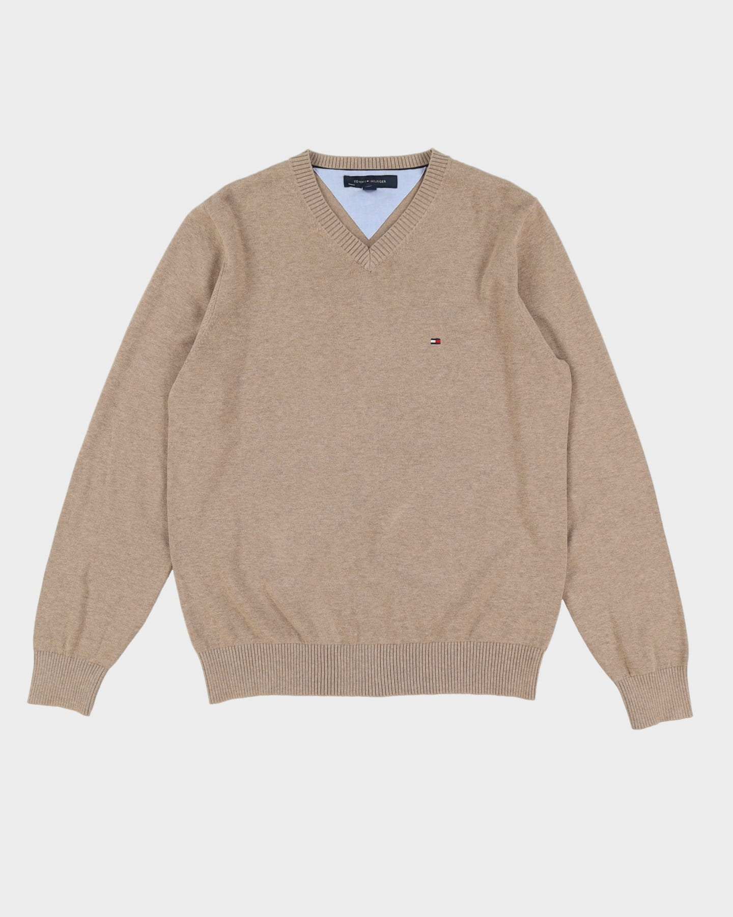 Tommy Hilfiger Beige V-Neck Knit - M