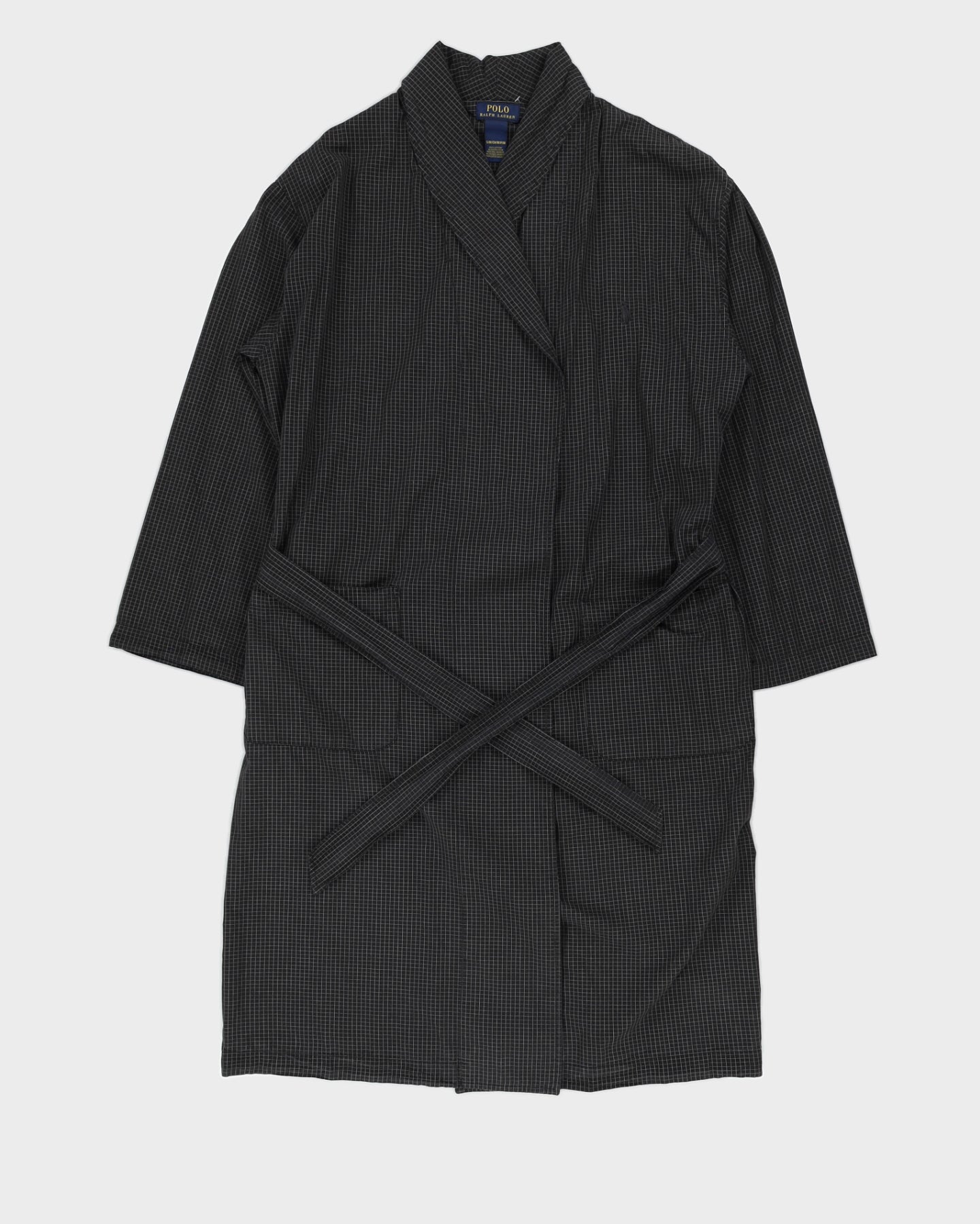 Polo Ralph Lauren Black Checked Dressing Gown - XL