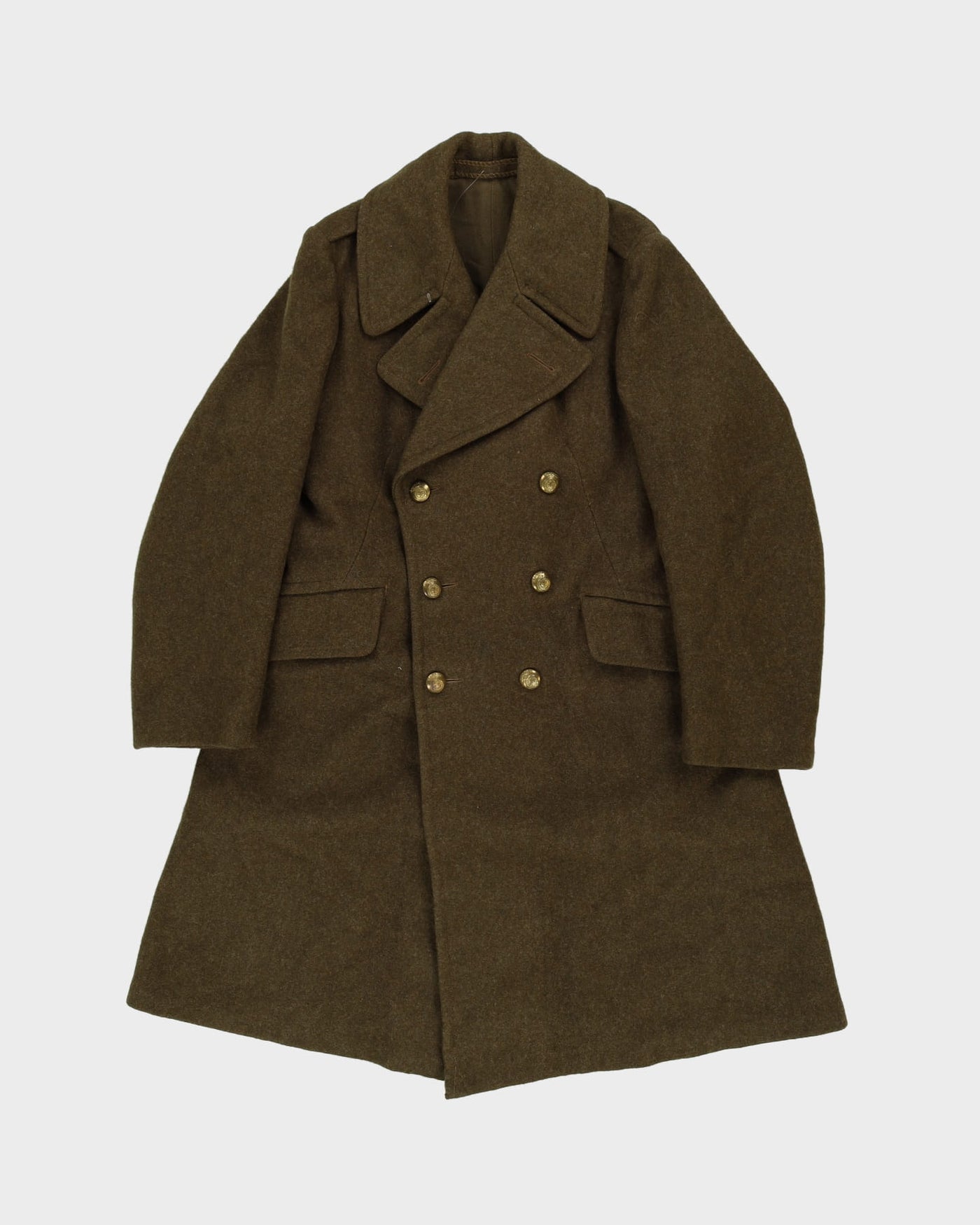 Stunning 1940 Dated Canadian Army OD Green Wool Greatcoat - Medium – Rokit