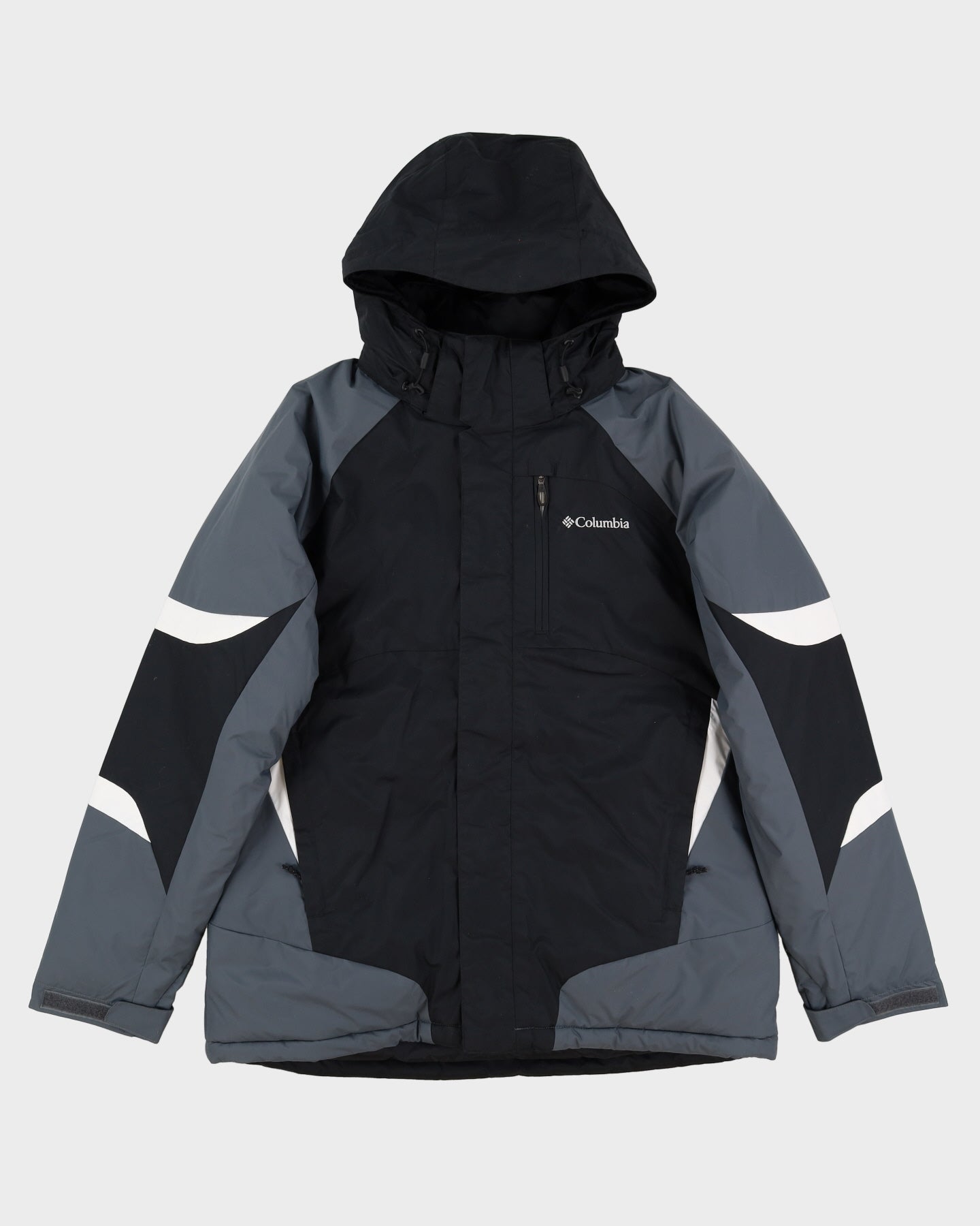 Columbia Black / Grey Two Tone Hooded Ski Jacket - L