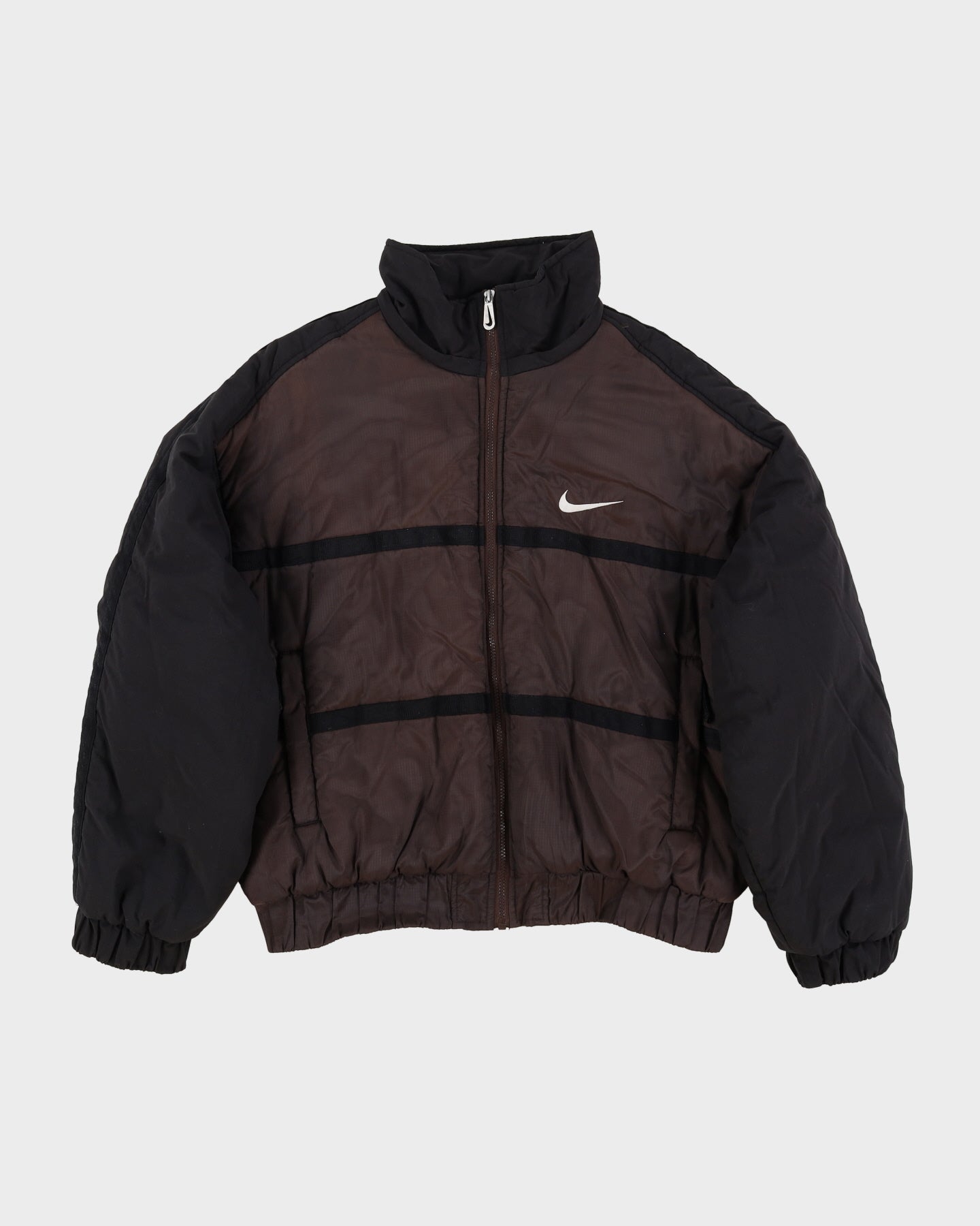 2000s Nike Brown / Black Puffer Jacket - L