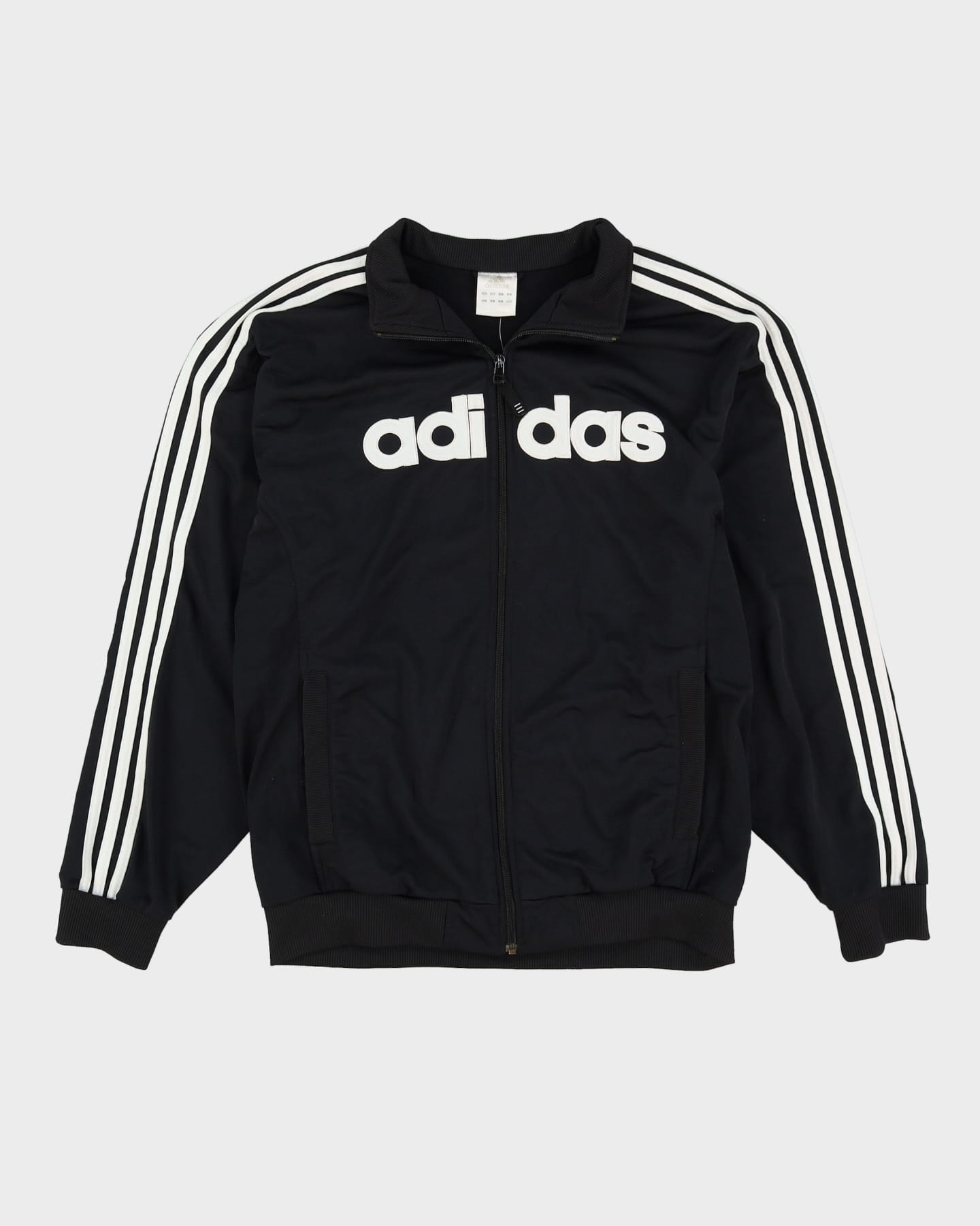 Adidas Black / White Track Jacket - L / XL
