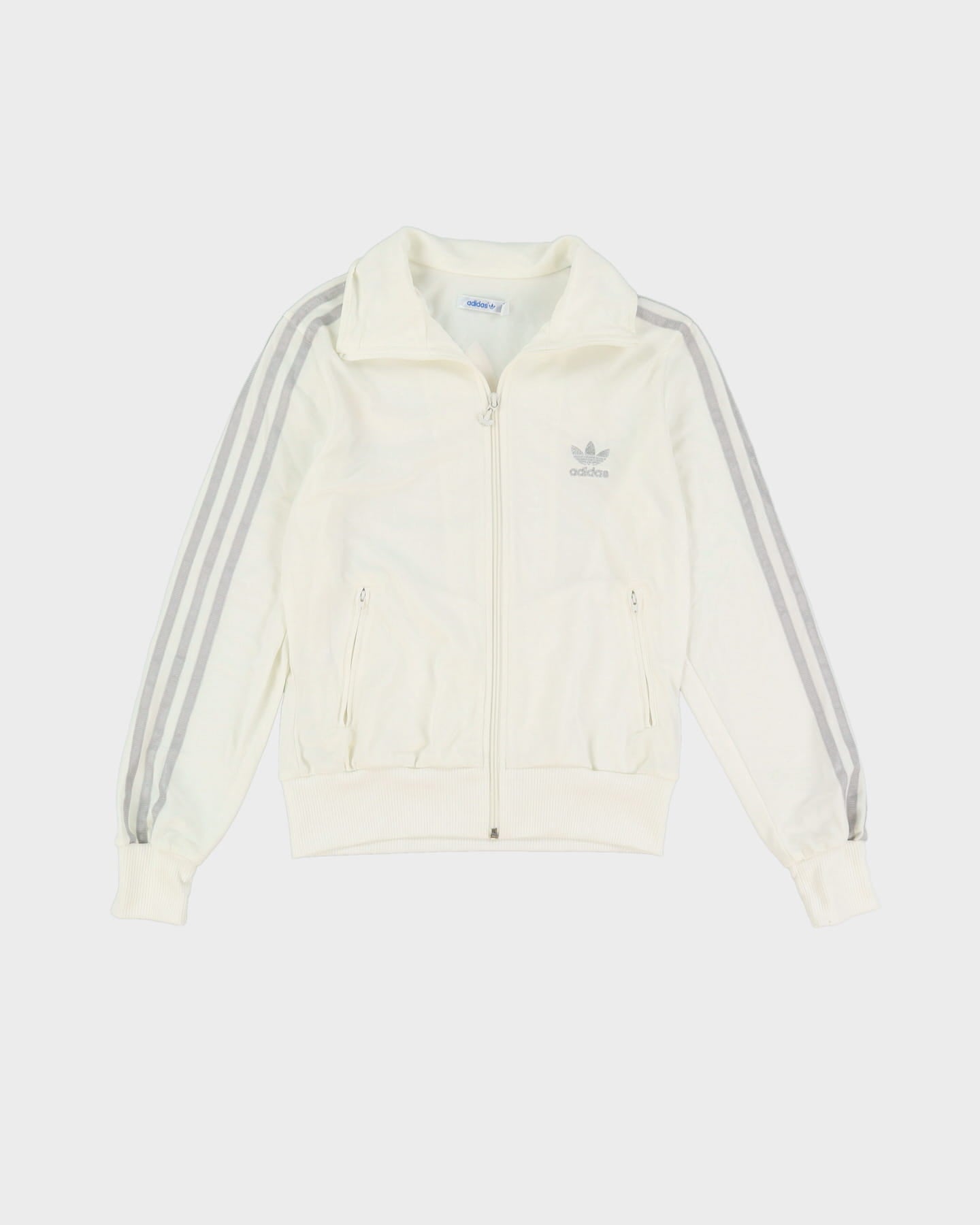 Adidas Silver / White Track Jacket - S / M