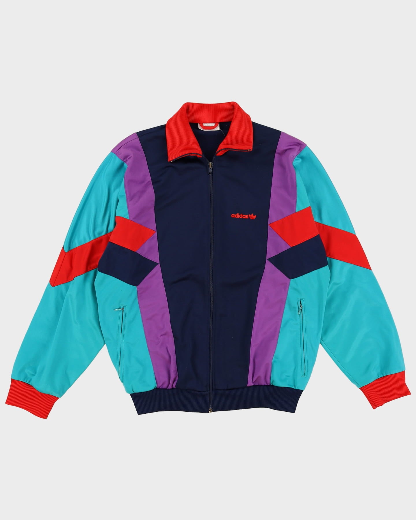 Vintage 90s Adidas Navy / Green Track Jacket - L