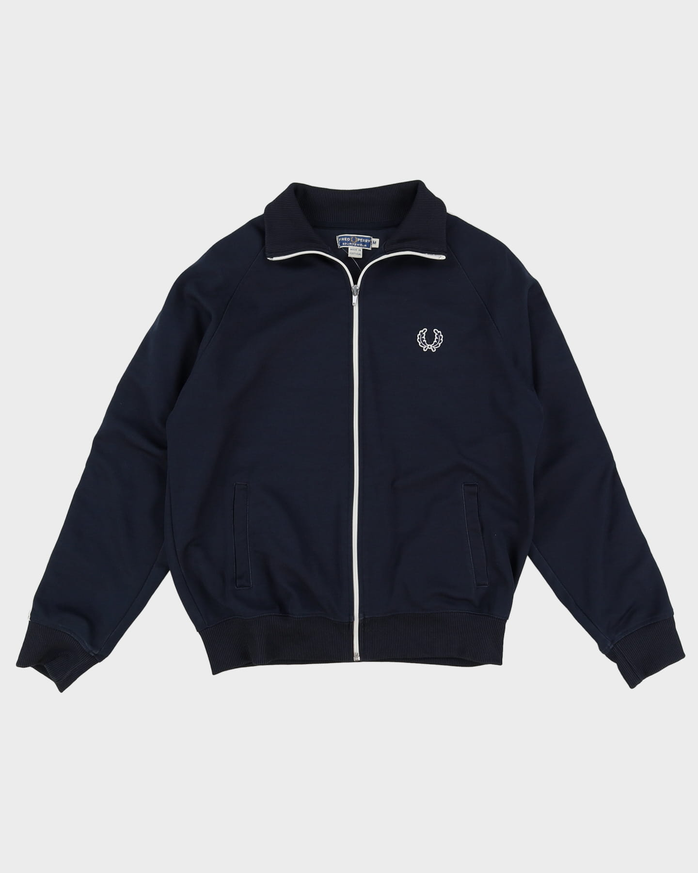 Vintage 90s Fred Perry Navy Track Jacket - M