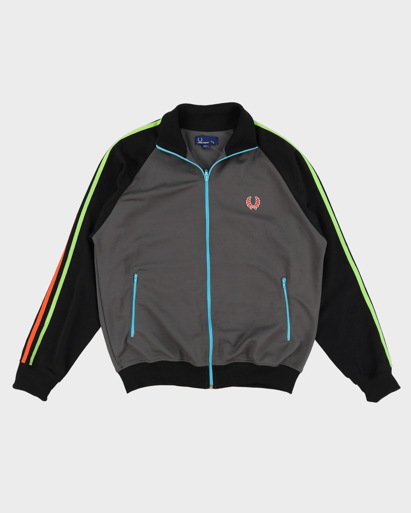 Fred Perry Grey / Black Track Jacket - M