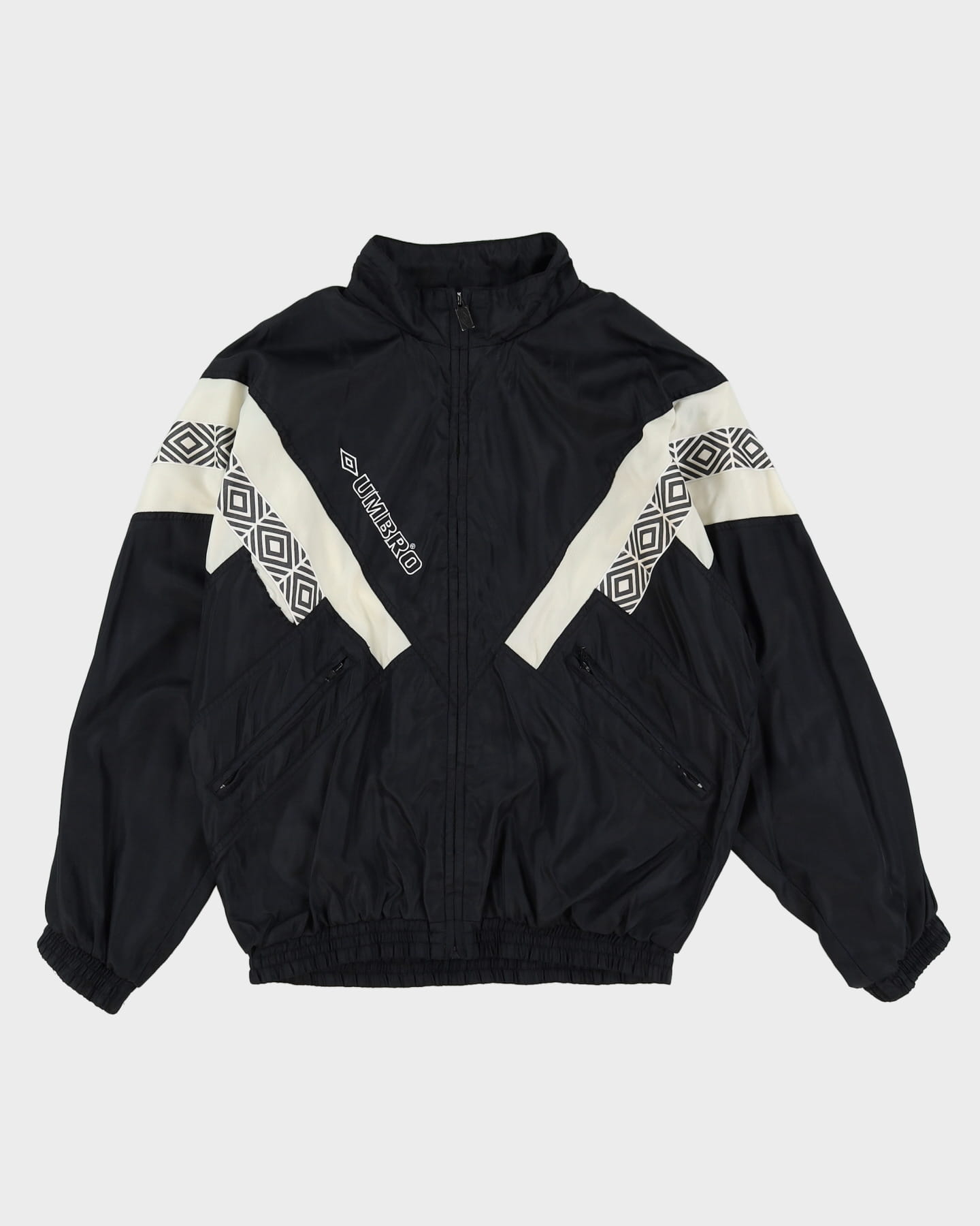 90s Umbro Black / White Windbreaker Jacket - M