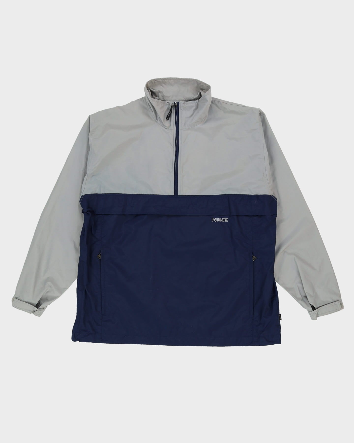 00s Nike Grey / Navy Half-Zip Windbreaker Jacket - L