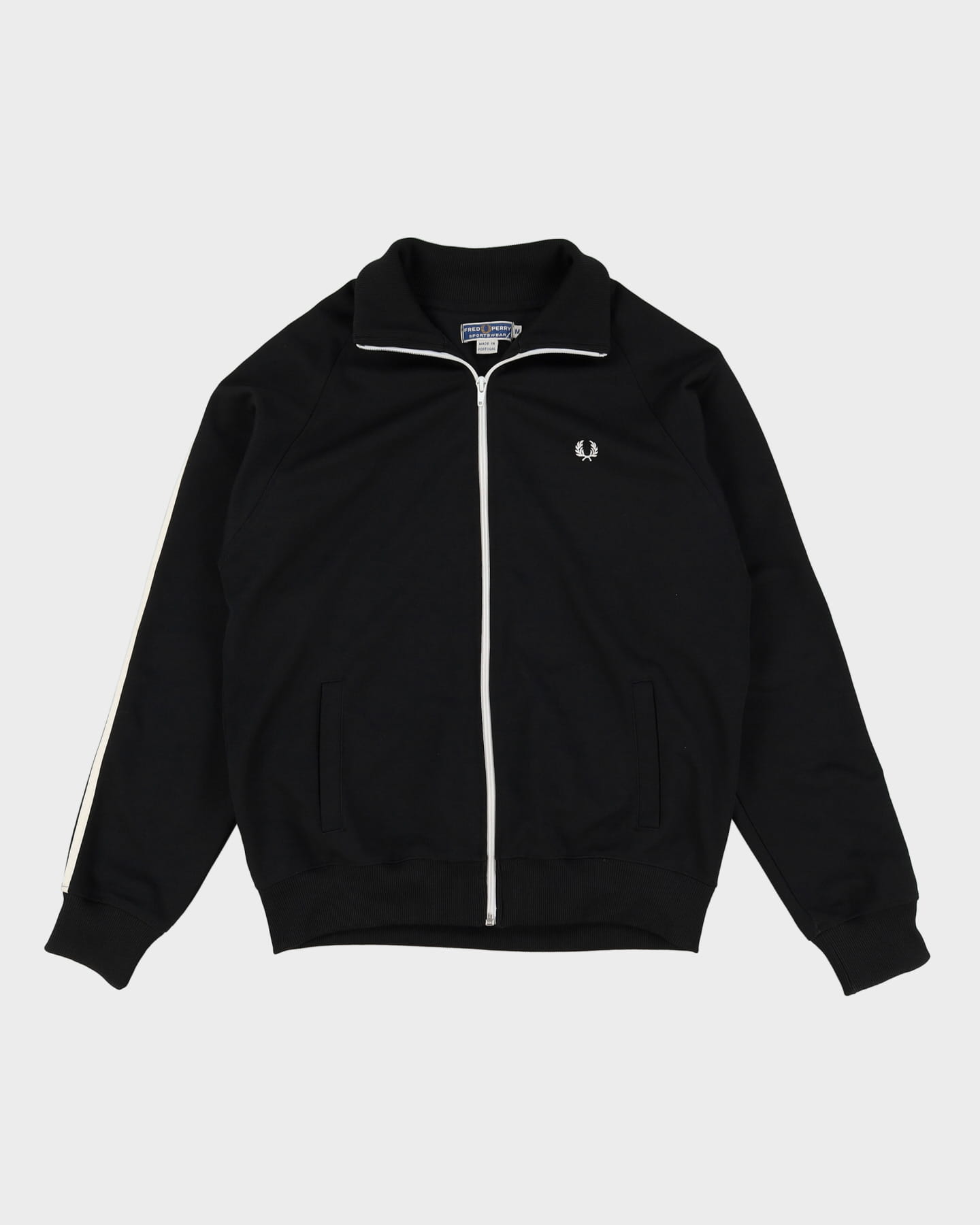 00s Fred Perry Black Track Jacket - M